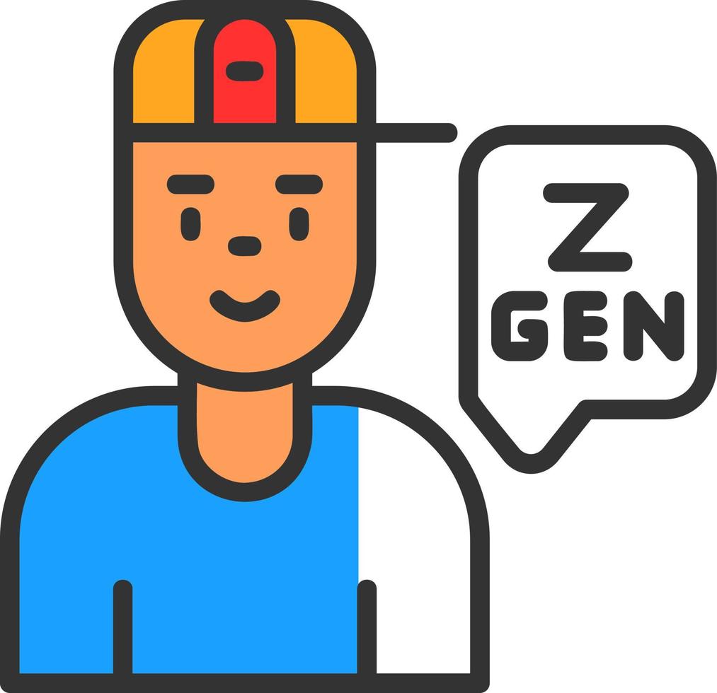 diseño de icono de vector de generación z