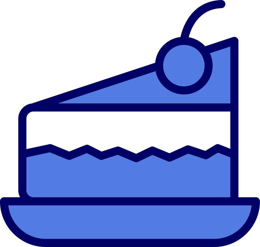 Piece Of Cake On Plate Vector Icon