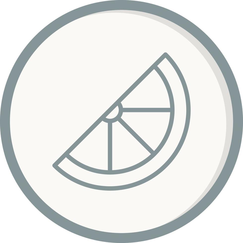 Inclined Slice Of Lemon Vector Icon