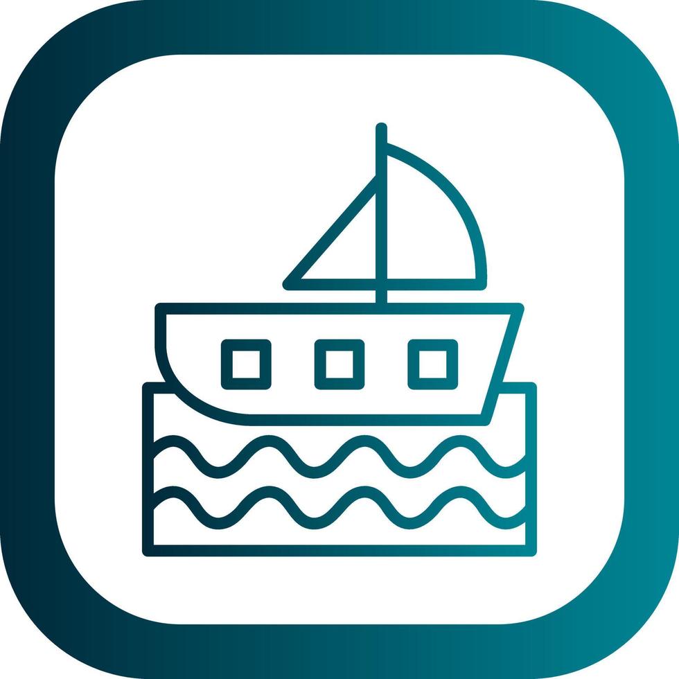 Sailing Boat Vector Icon Design