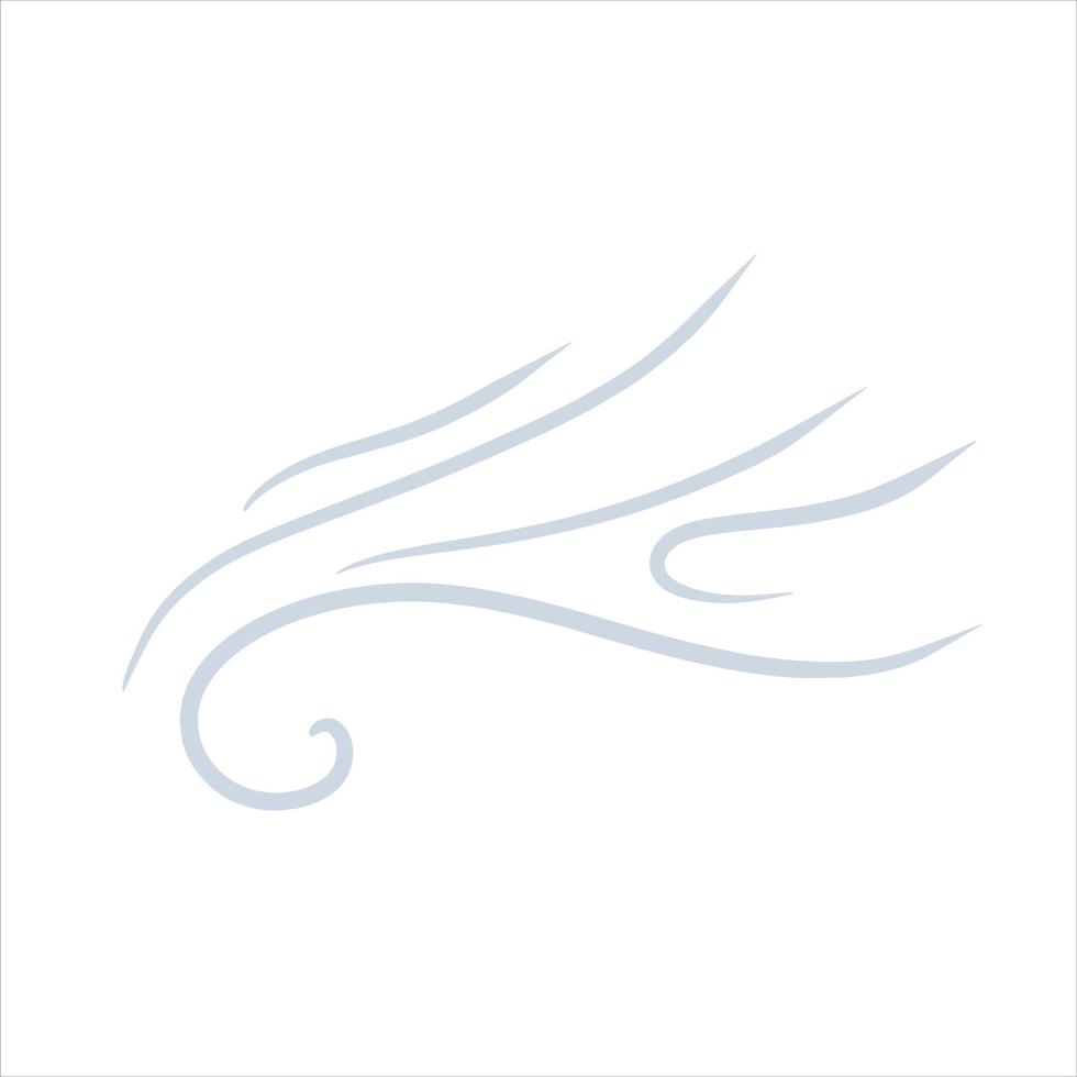 viento. aire fluir. brisa y clima icono. plano ilustración aislado en blanco antecedentes. azul ondulado línea vector