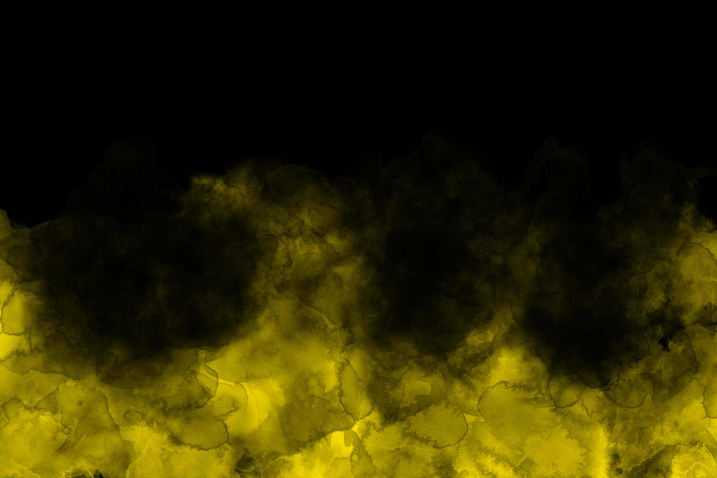 Elegant yellow fire smoke texture on black background for Your Design photo