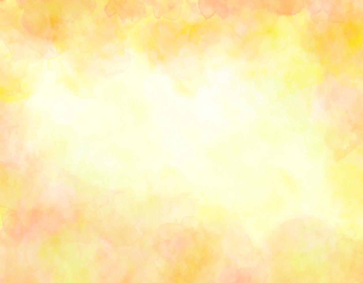 hand painted colorfull watercolor yellow background with sky and clouds photo