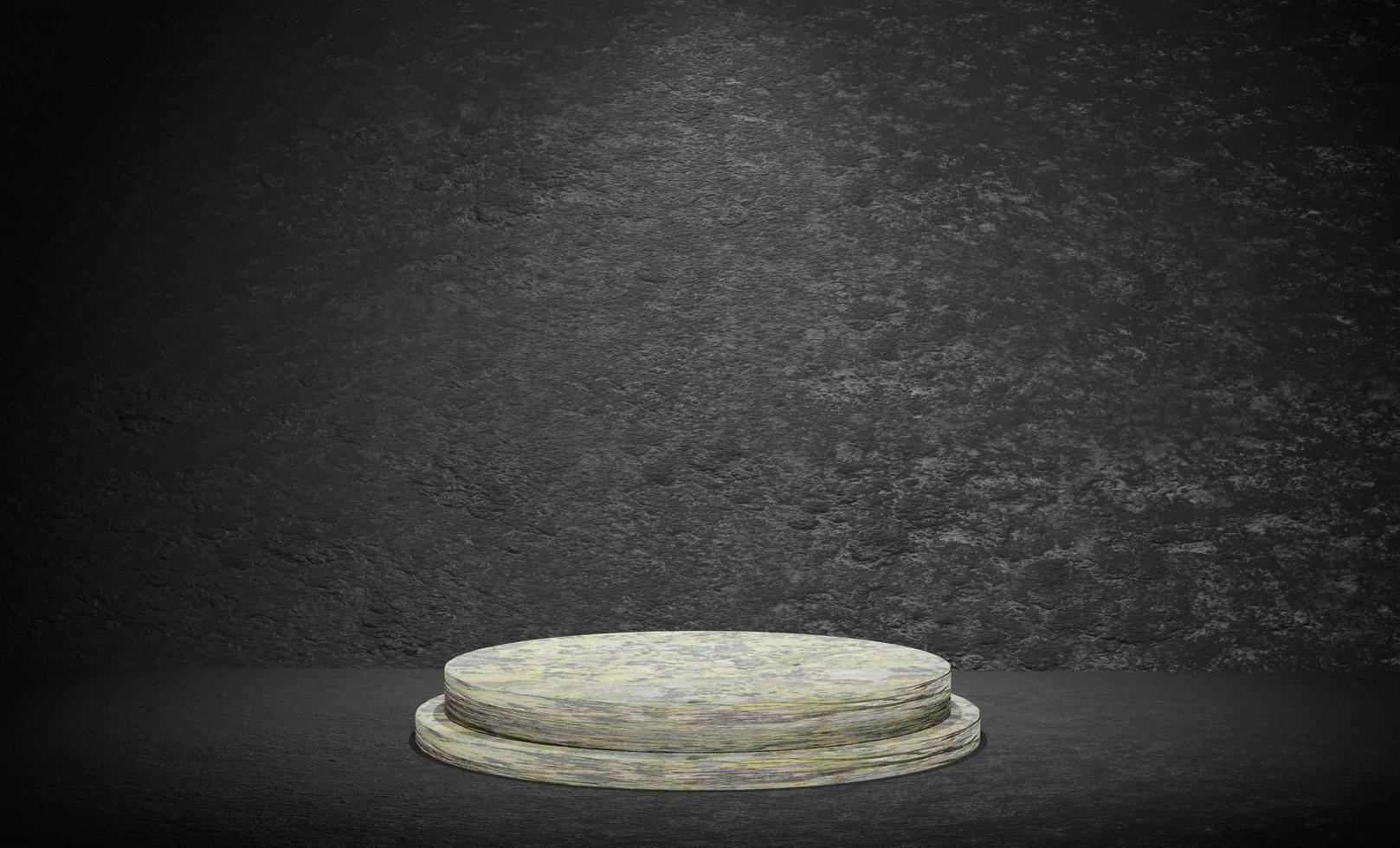 3D Rendering Podium Black Texture Background photo
