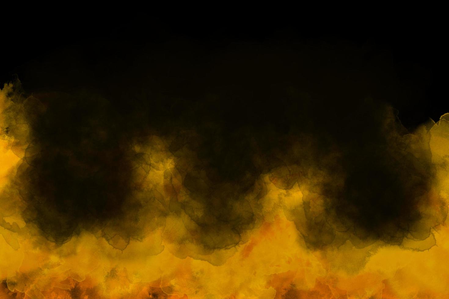 Elegant yellow fire smoke texture on black background for Your Design photo