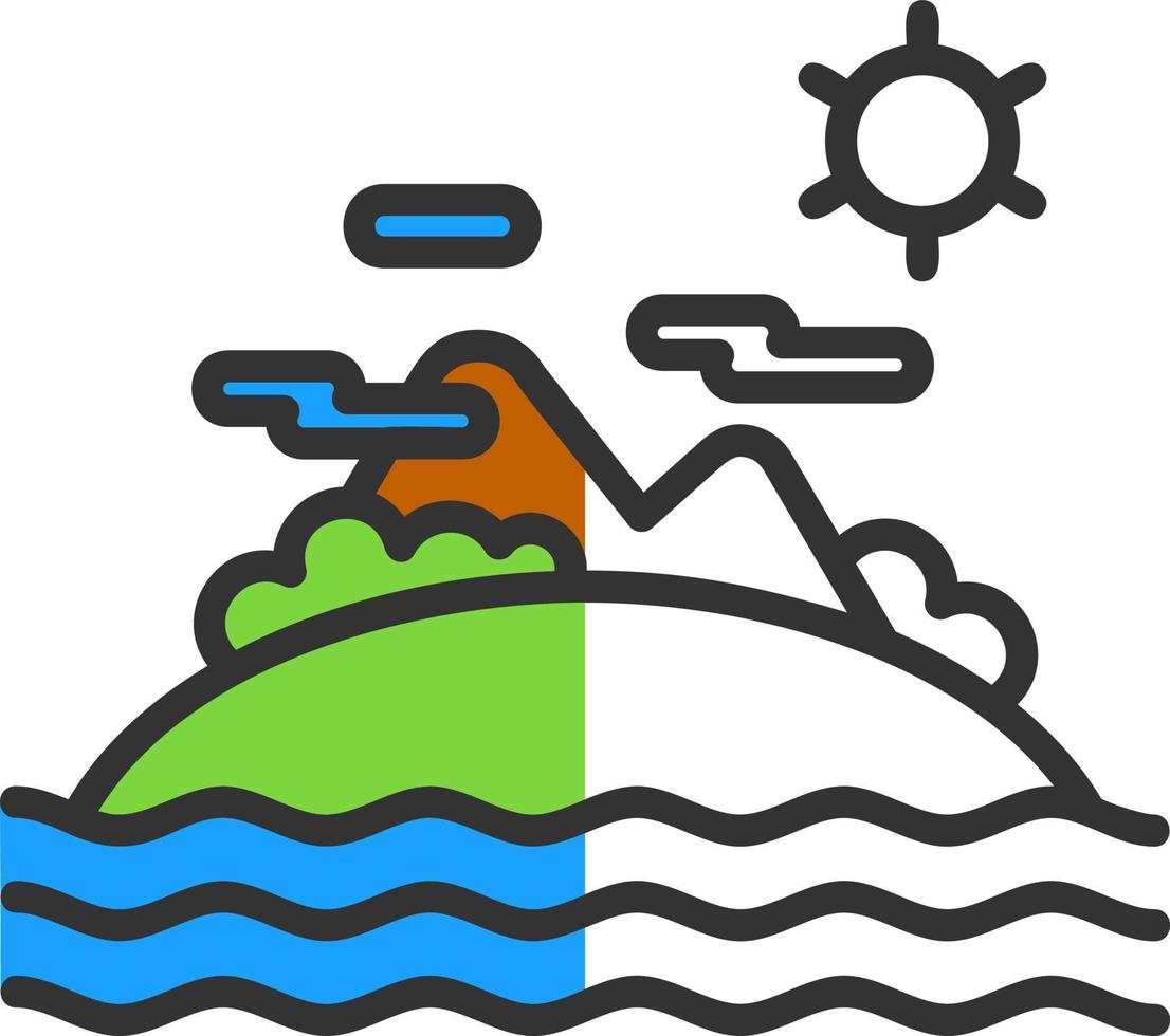 Island Vector Icon Design