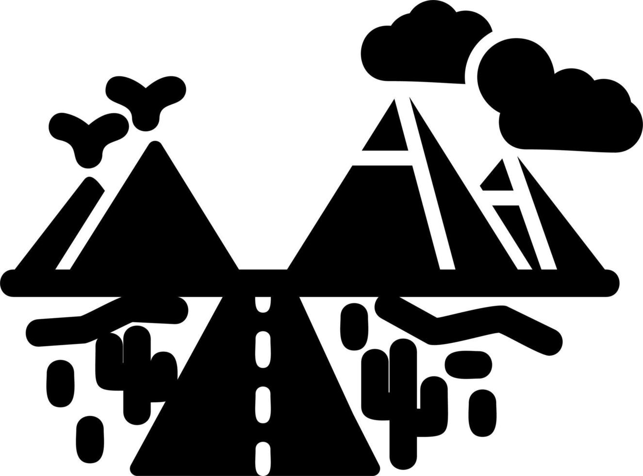 Desert Road Vector Icon