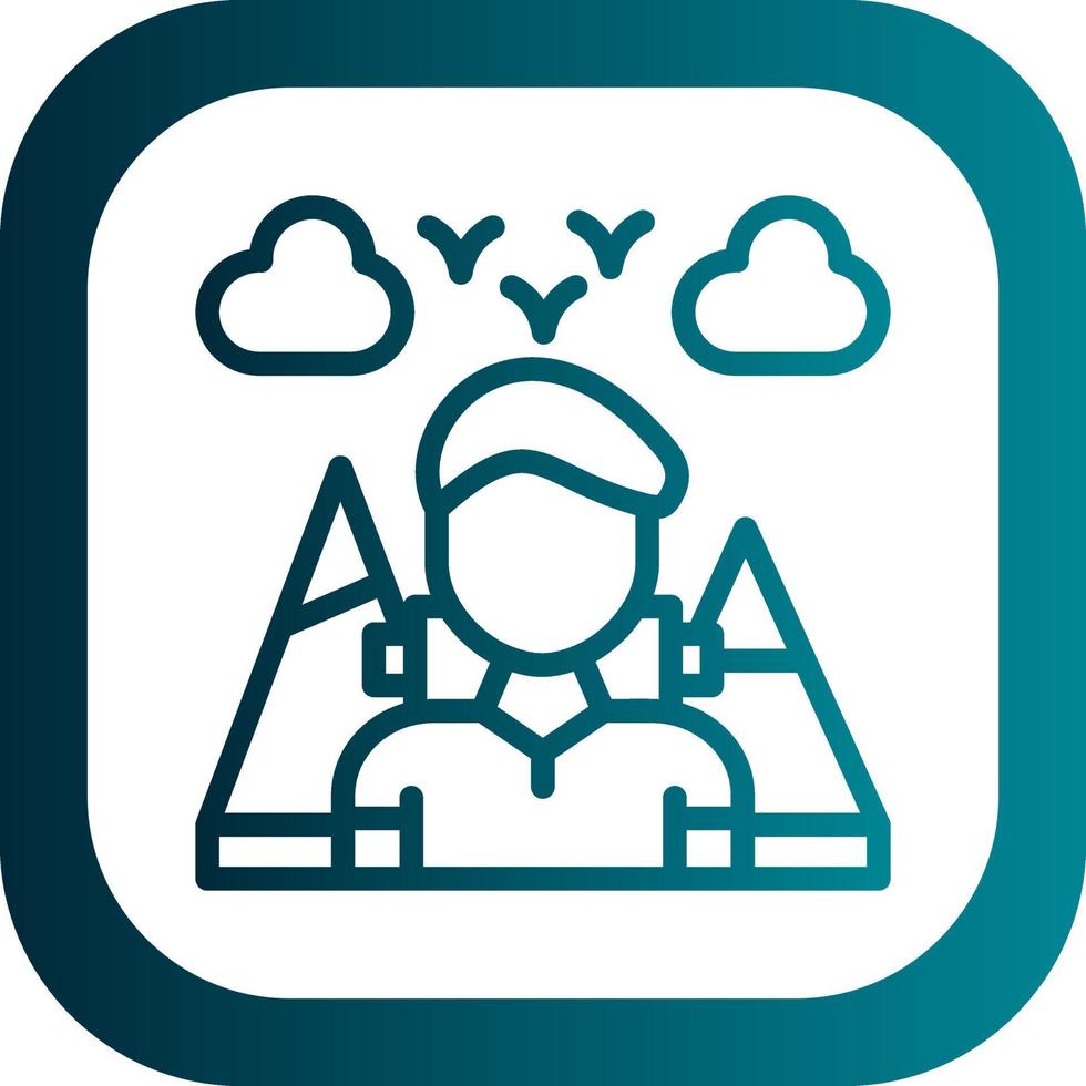 Hiking Vector Icon Design