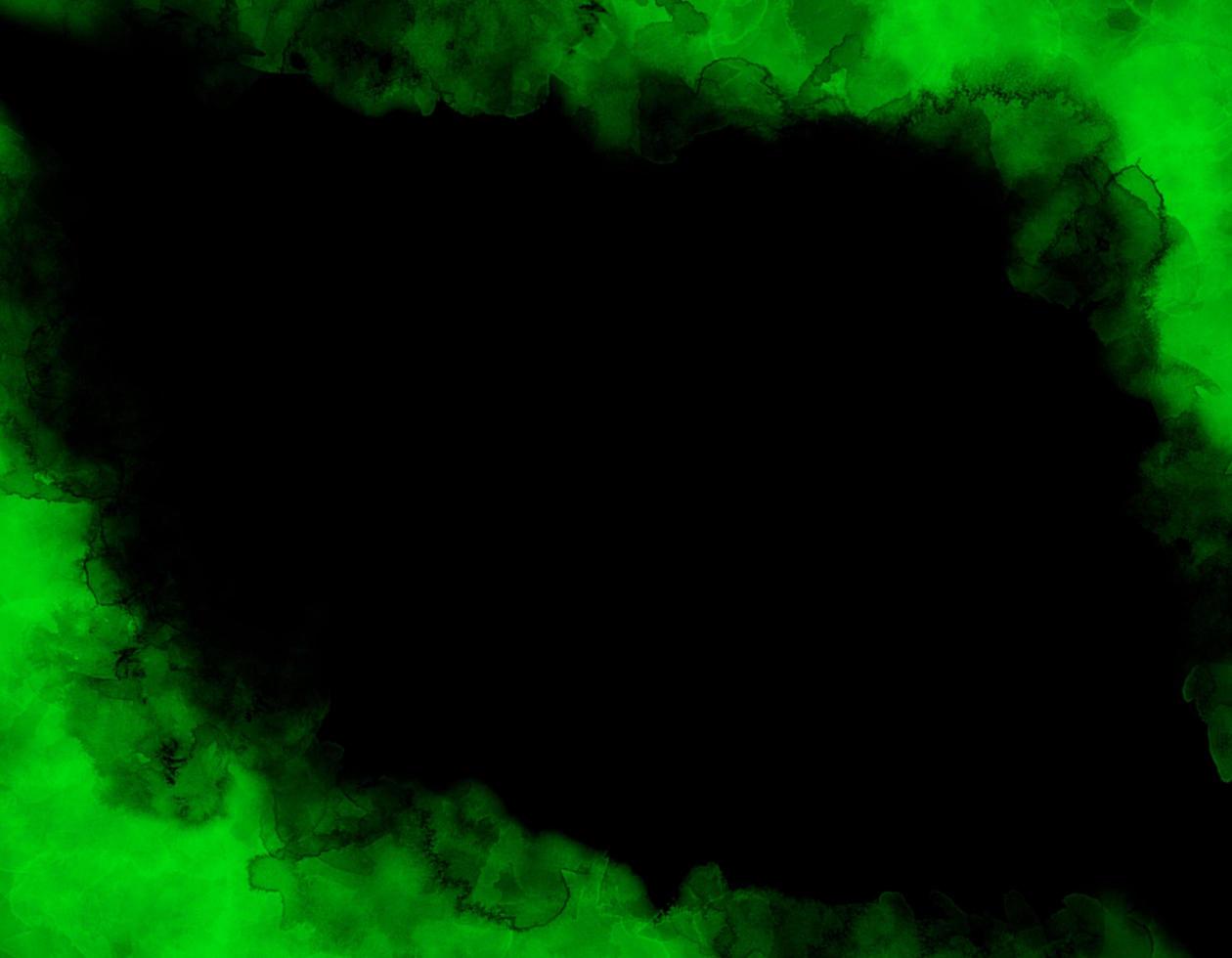 hand painted green watercolor on black background photo