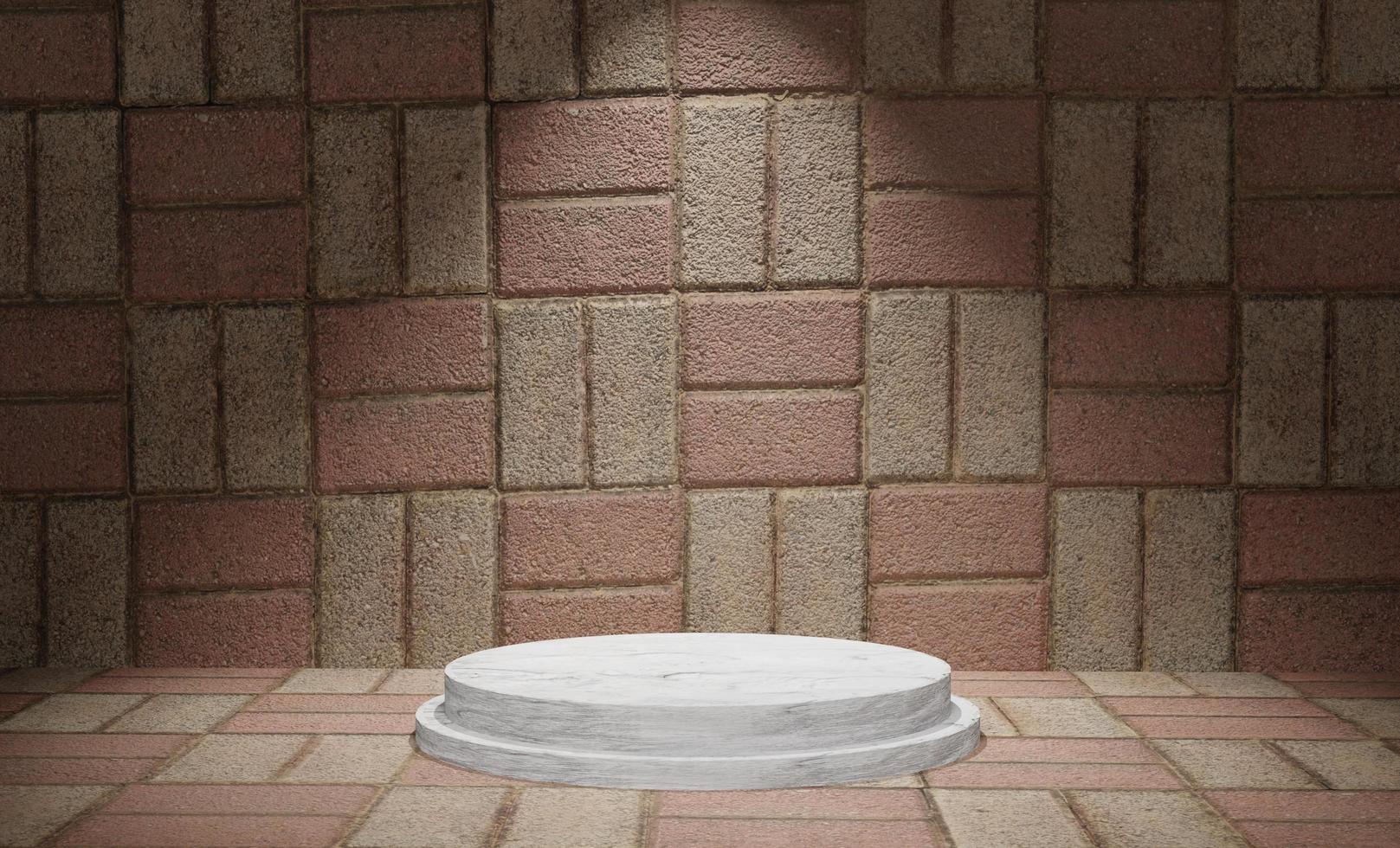 3d podium grunge wall texture background for product display photo