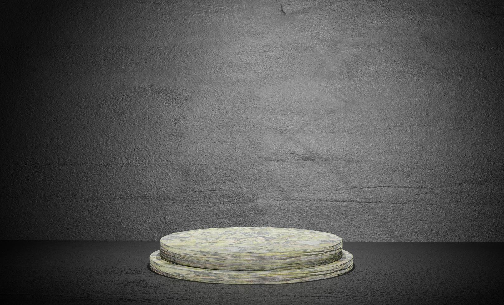 3D Rendering Podium Black Texture Background photo
