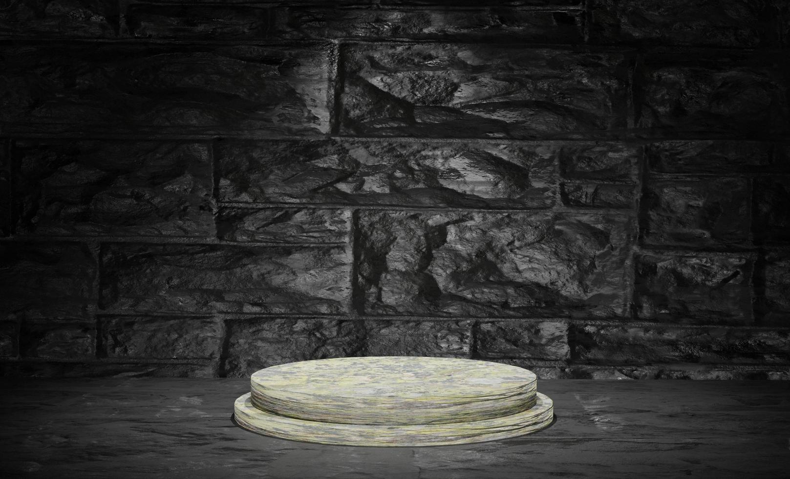 3d Podium Texture for product display With black background photo
