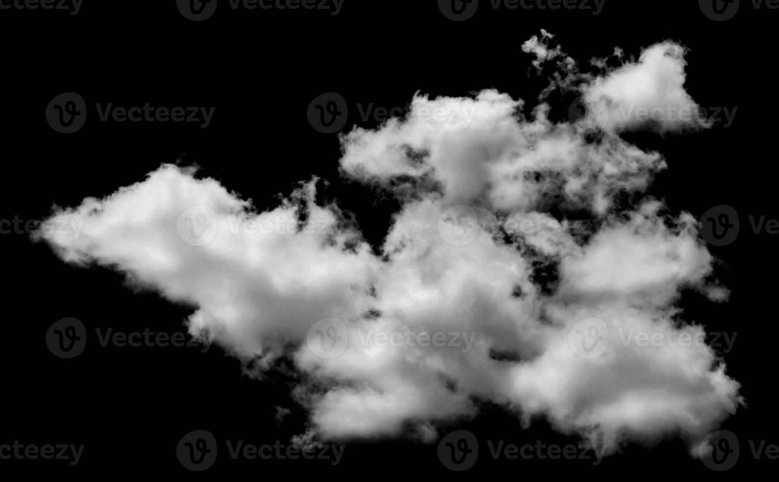 White cloud isolated on black background,Textured smoke,brush effect photo