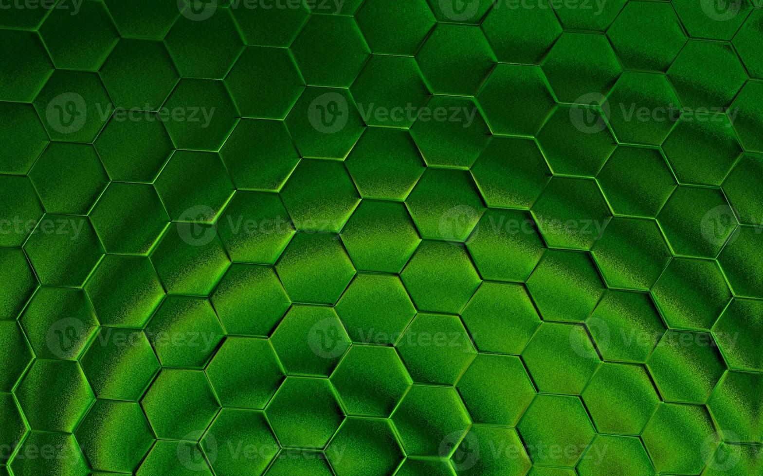 Realistic green honeycomb or hexagonal pattern background. Elegant honeycomb texture. Luxury hexagon pattern. Technology and data background design. photo