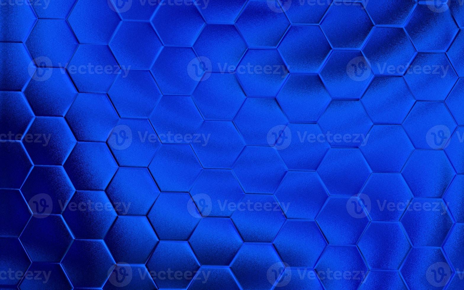 Realistic blue honeycomb or hexagonal pattern background. Elegant honeycomb texture. Luxury hexagon pattern. Technology and data background design. photo