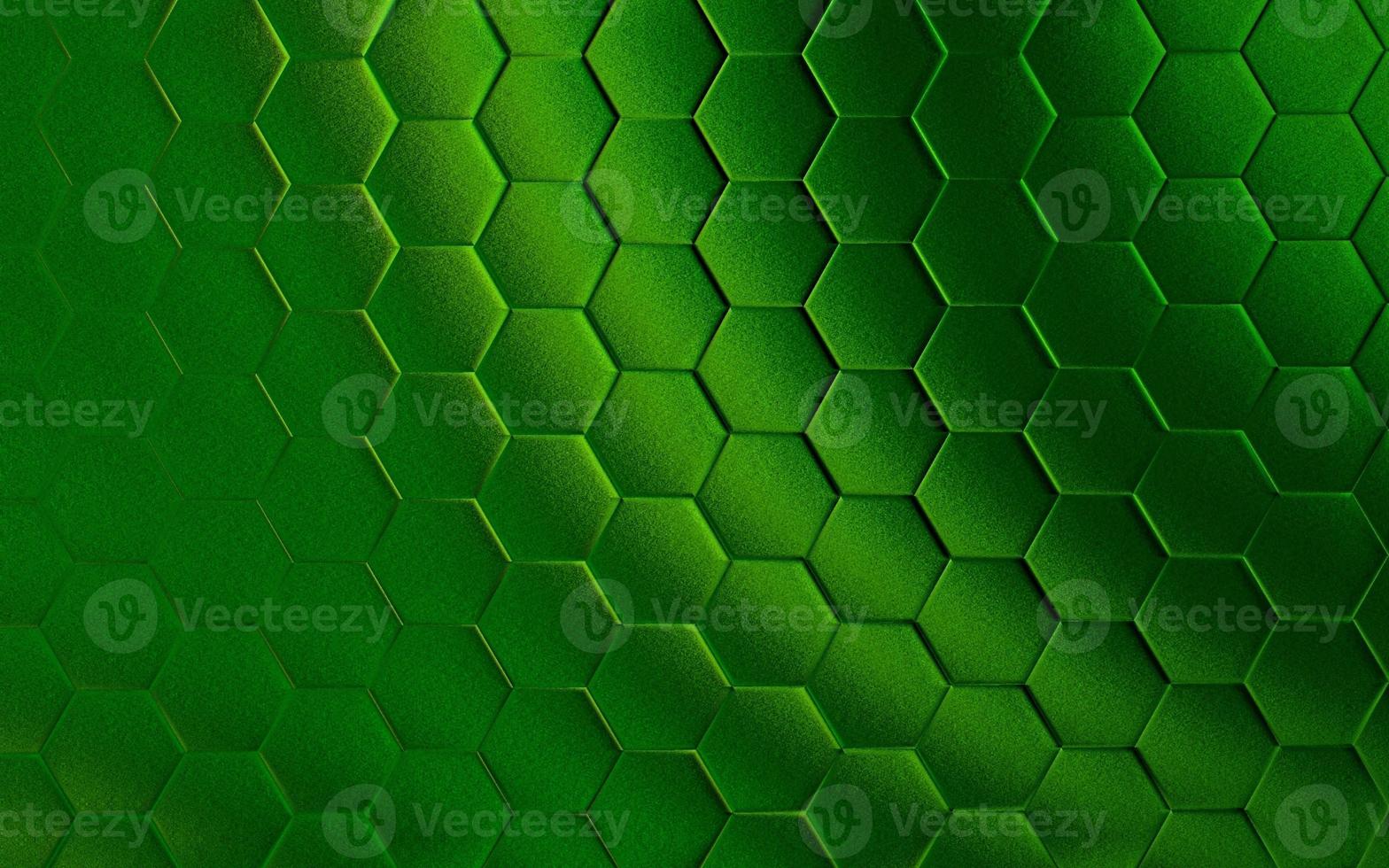 Realistic green honeycomb or hexagonal pattern background. Elegant honeycomb texture. Luxury hexagon pattern. Technology and data background design. photo