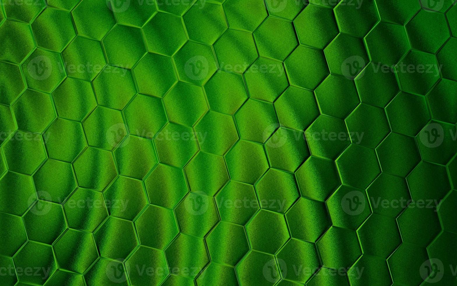 Realistic green honeycomb or hexagonal pattern background. Elegant honeycomb texture. Luxury hexagon pattern. Technology and data background design. photo