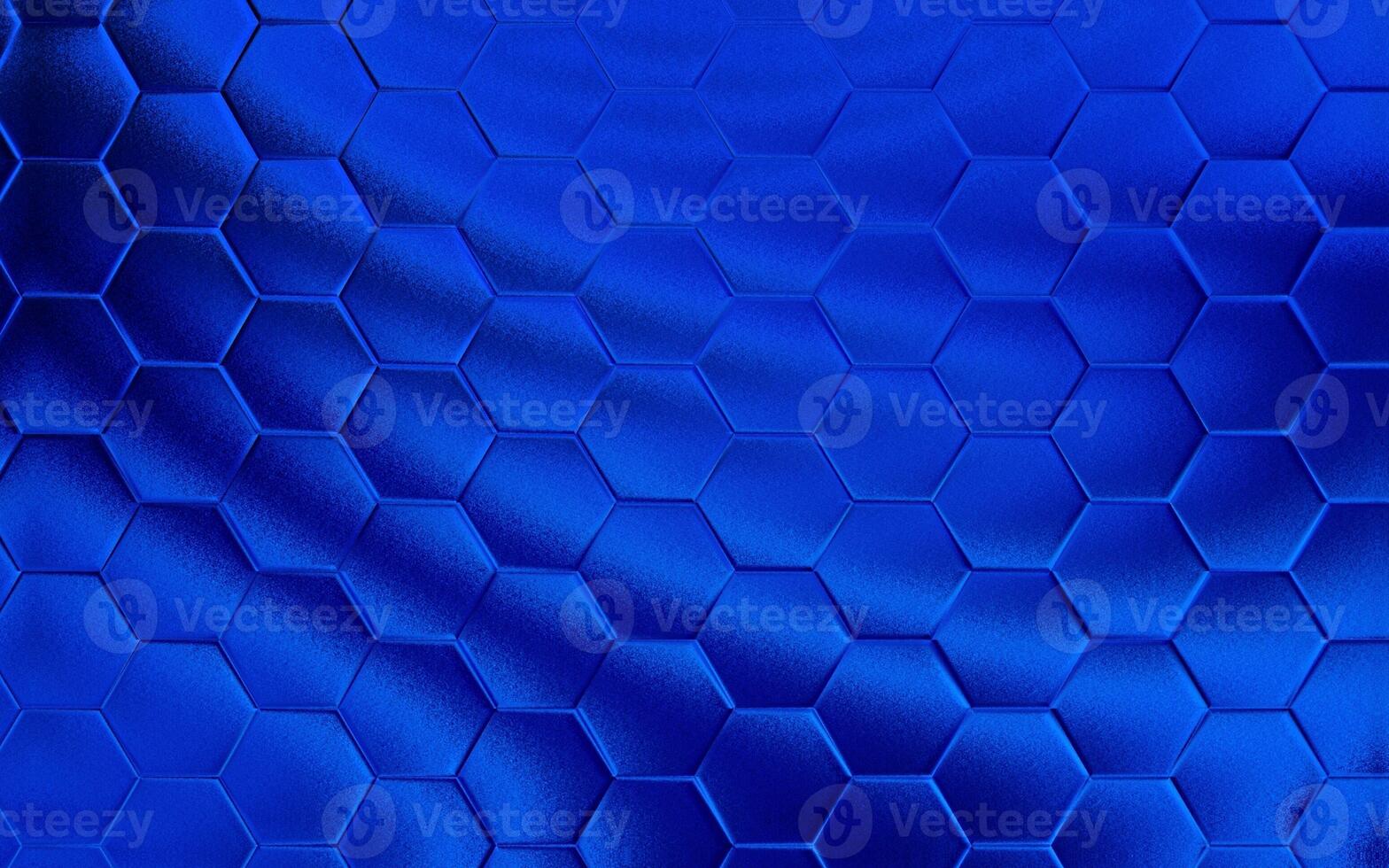 Realistic blue honeycomb or hexagonal pattern background. Elegant honeycomb texture. Luxury hexagon pattern. Technology and data background design. photo