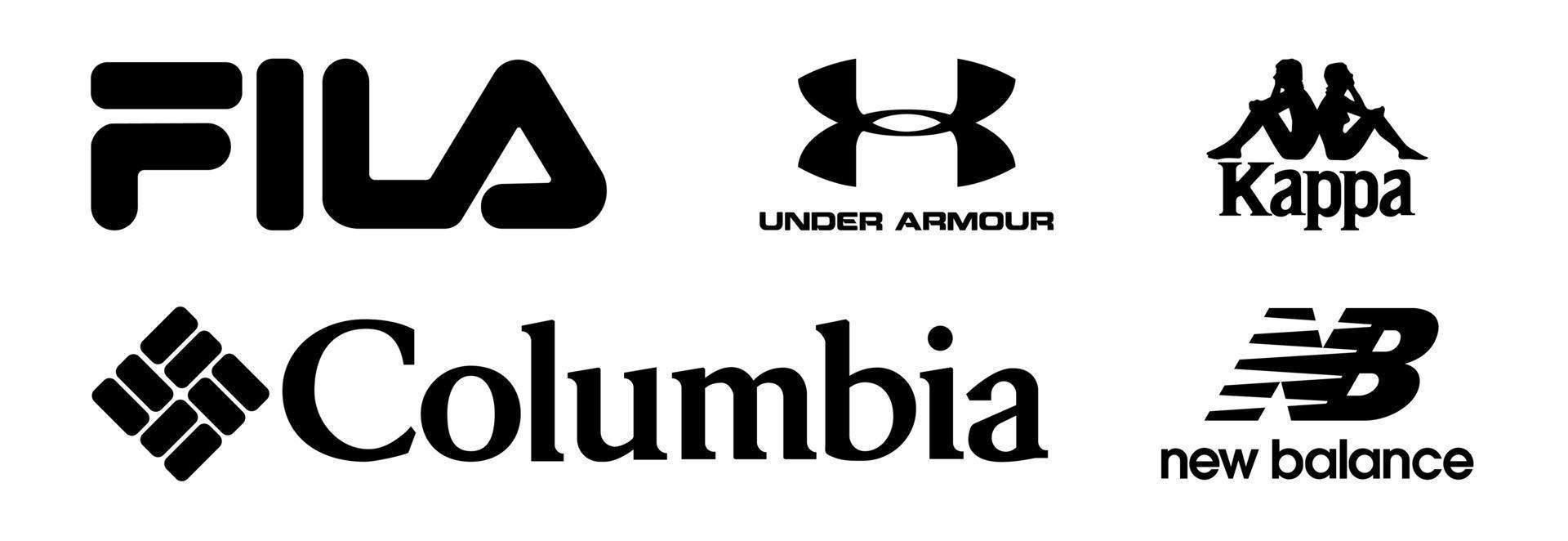 Set of popular sportswear logos vector