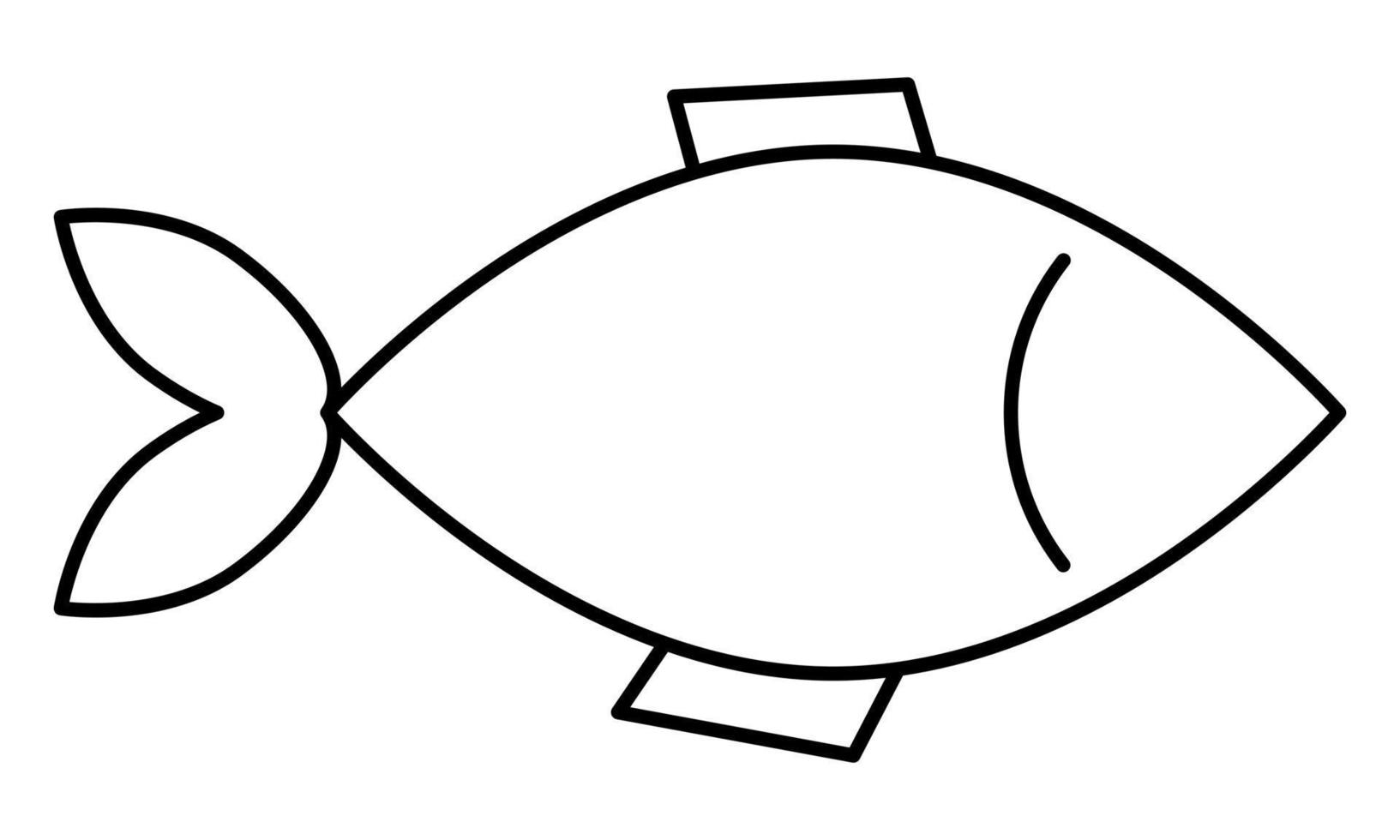 Fish line icon vector