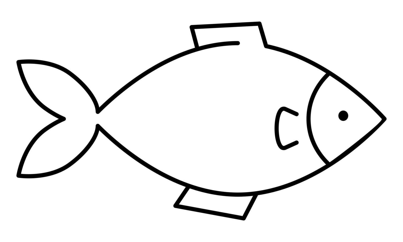 Fish line icon vector