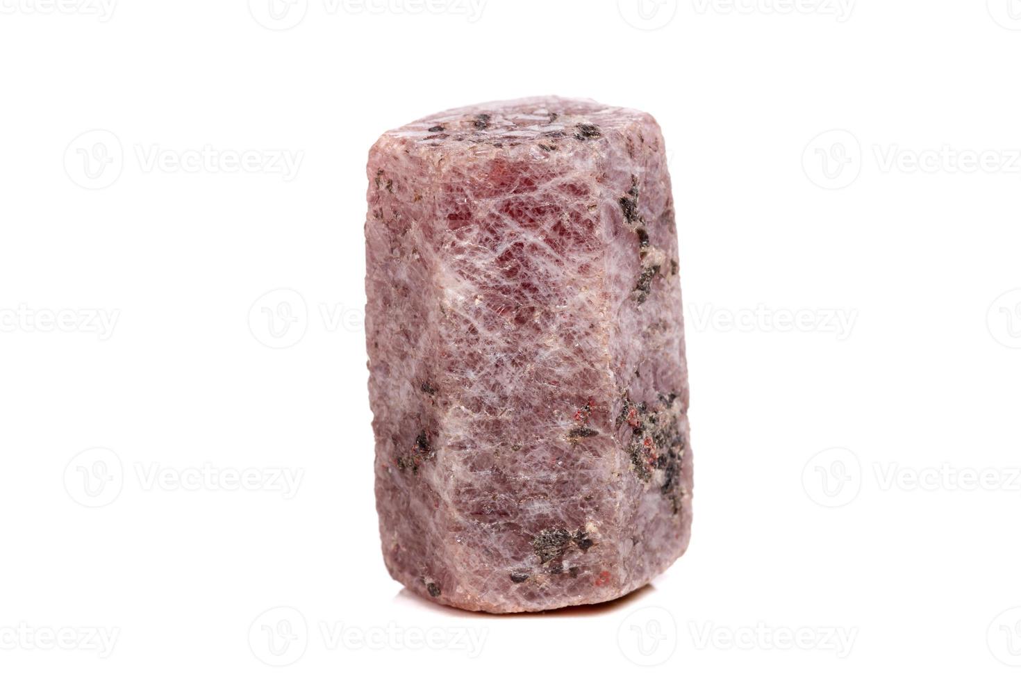 Macro mineral stone Ruby in the breed a white background photo
