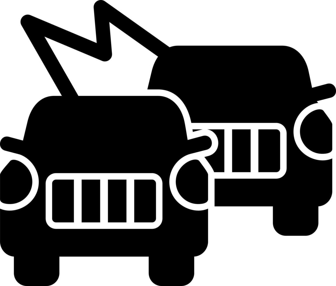 icono de vector de coche de accidente