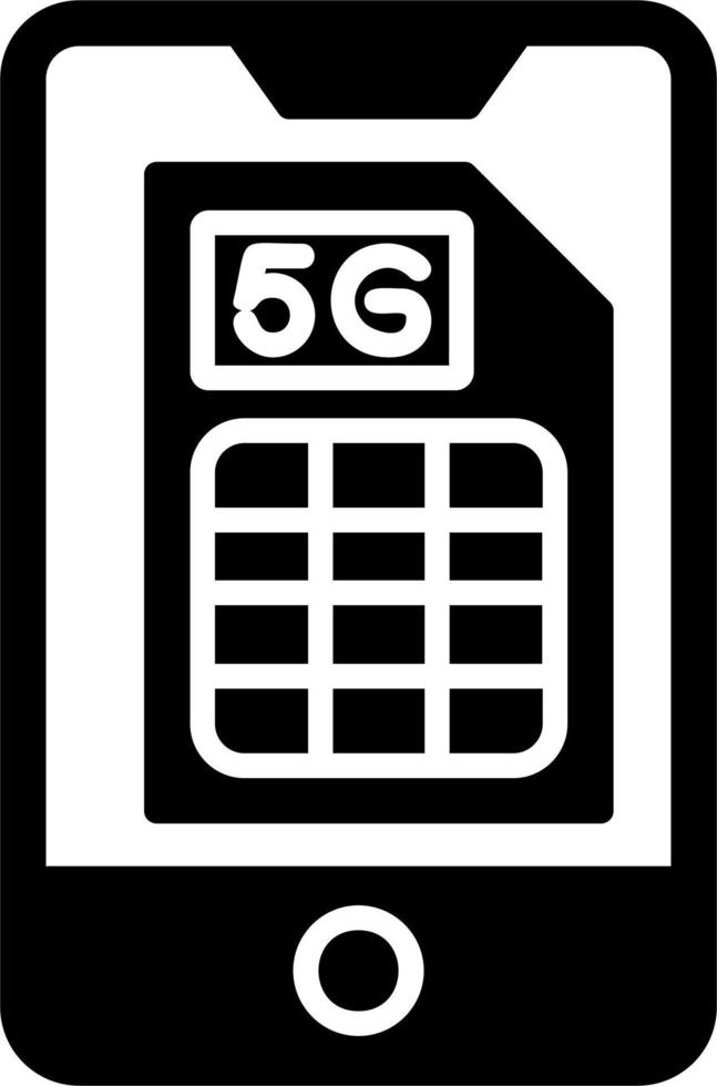 Smartphone 5g Sim Vector Icon