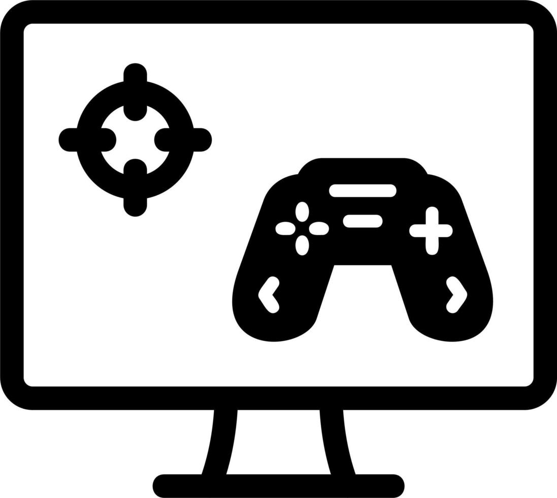 jugar juego en ordenador personal vector icono