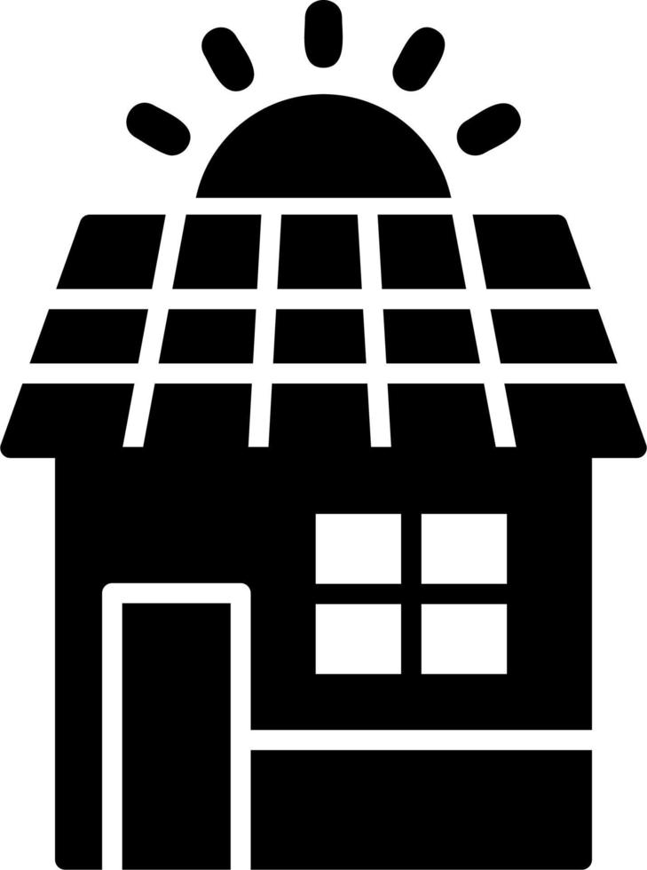 Solar House Vector Icon