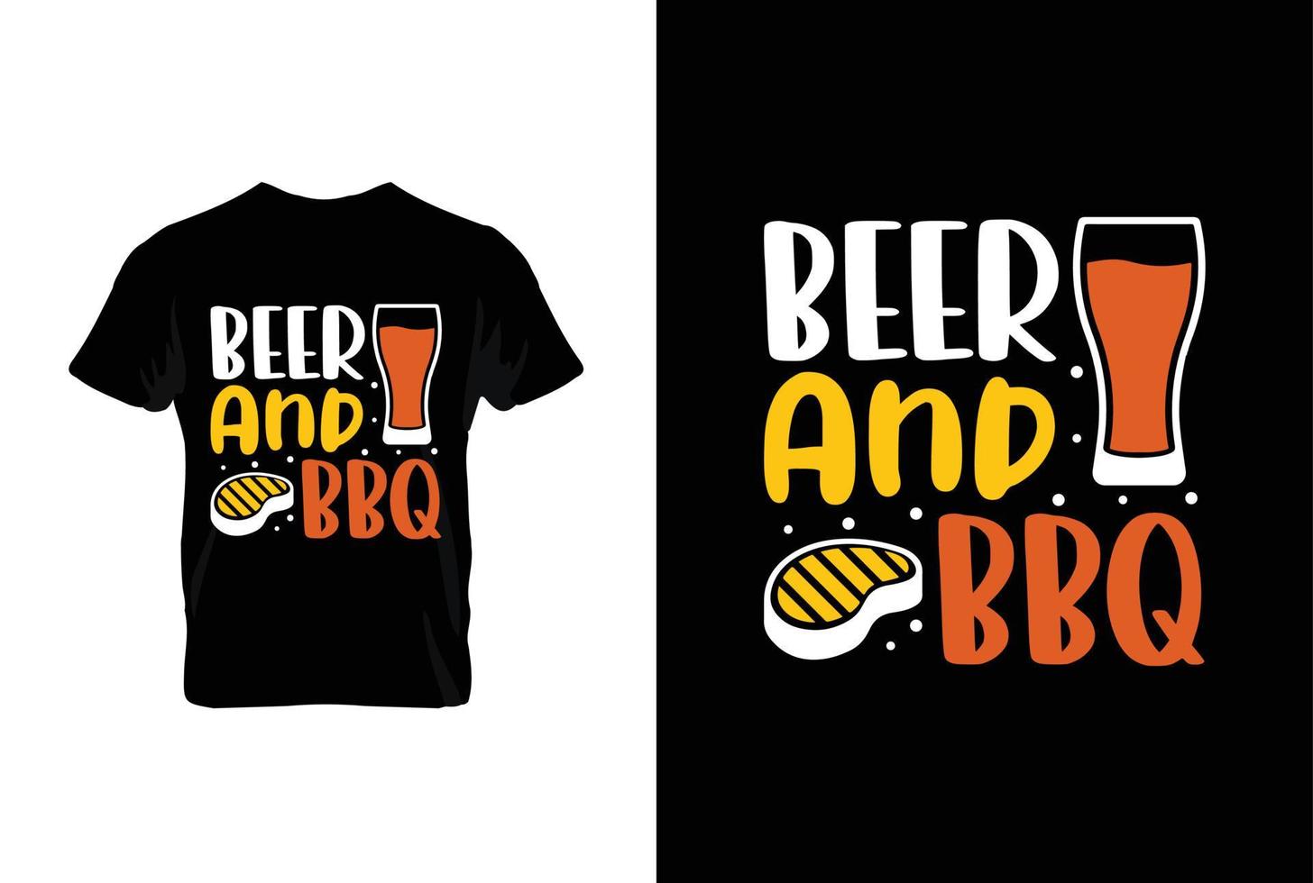 Beer And BBQ. BBQ vector typography t-shirt design.Perfect for print items and bags, posters, cards, vector illustration.