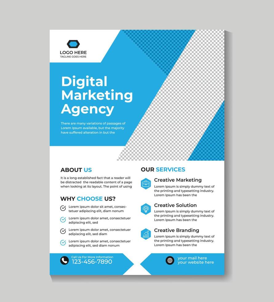 Digital marketing agency flyer design template Free Vector