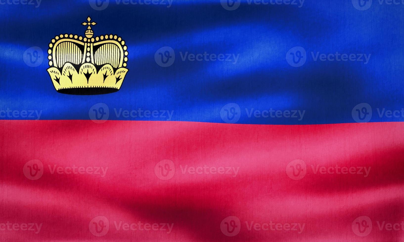 3D-Illustration of a Liechtenstein flag - realistic waving fabric flag photo