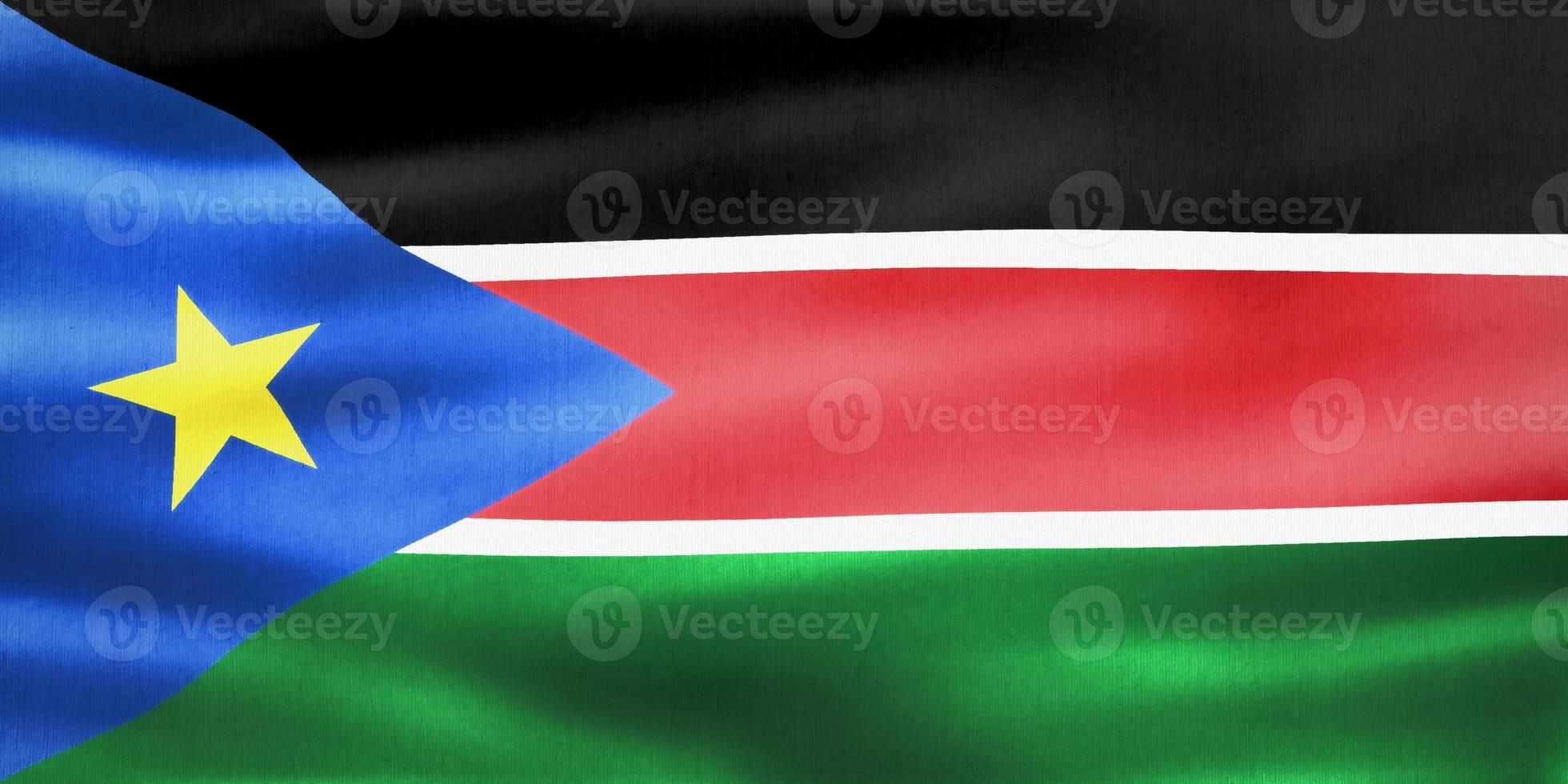 3D-Illustration of a South Sudan flag - realistic waving fabric flag photo