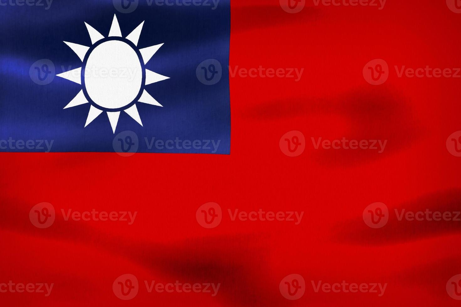 3D-Illustration of a Taiwan flag - realistic waving fabric flag photo