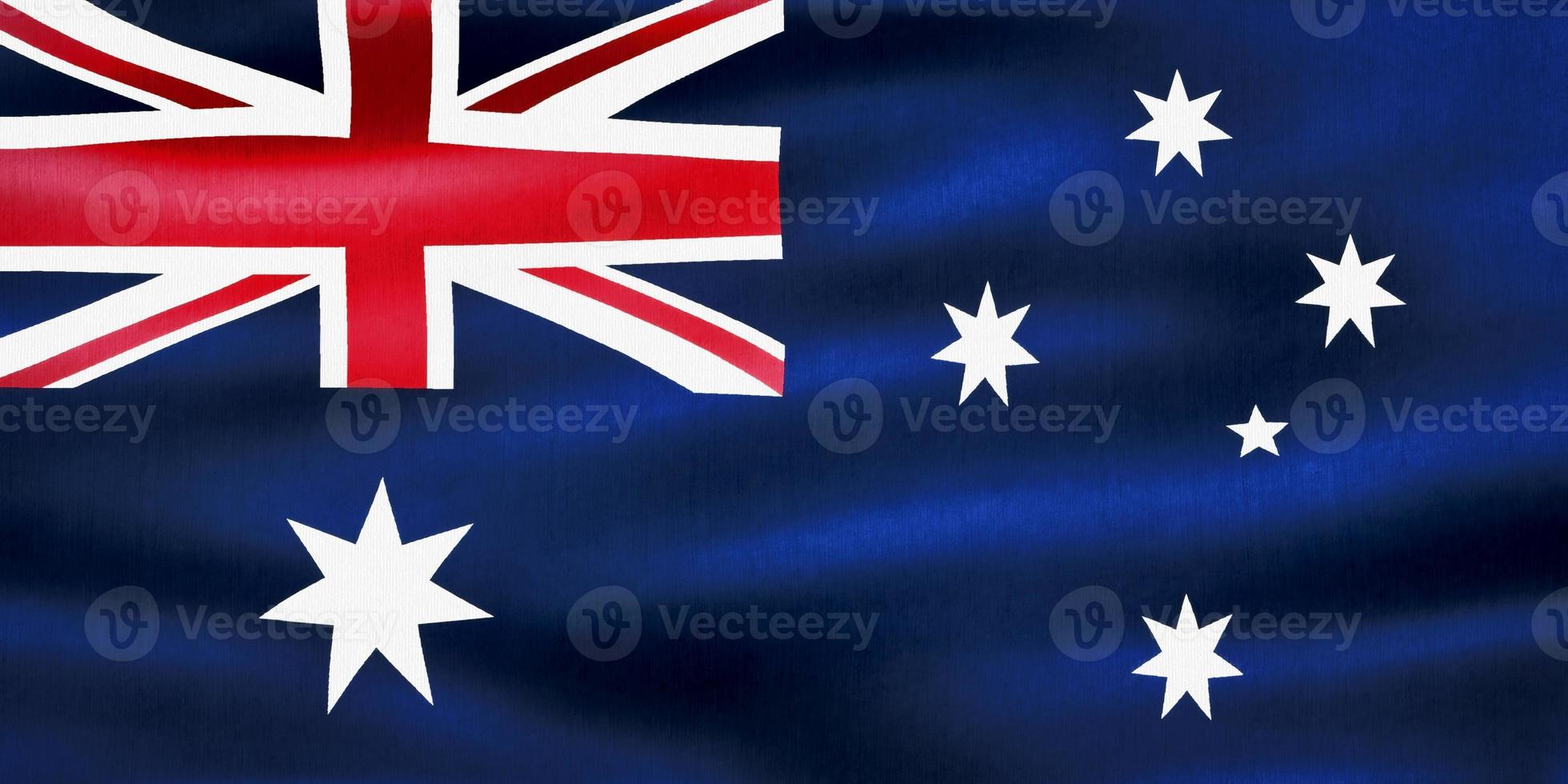 Australia flag - realistic waving fabric flag photo