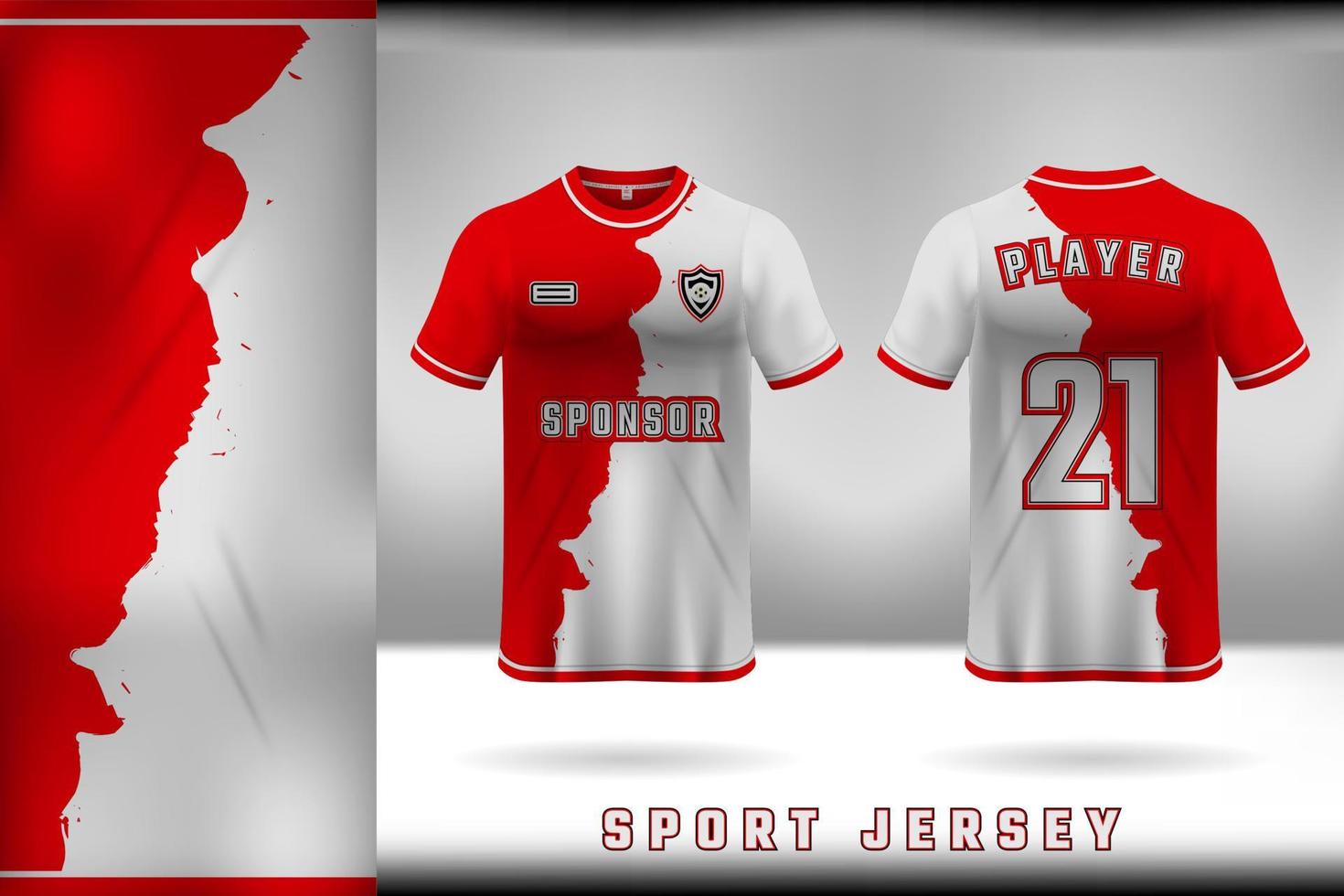 rojo y blanco Deportes jersey modelo diseño vector