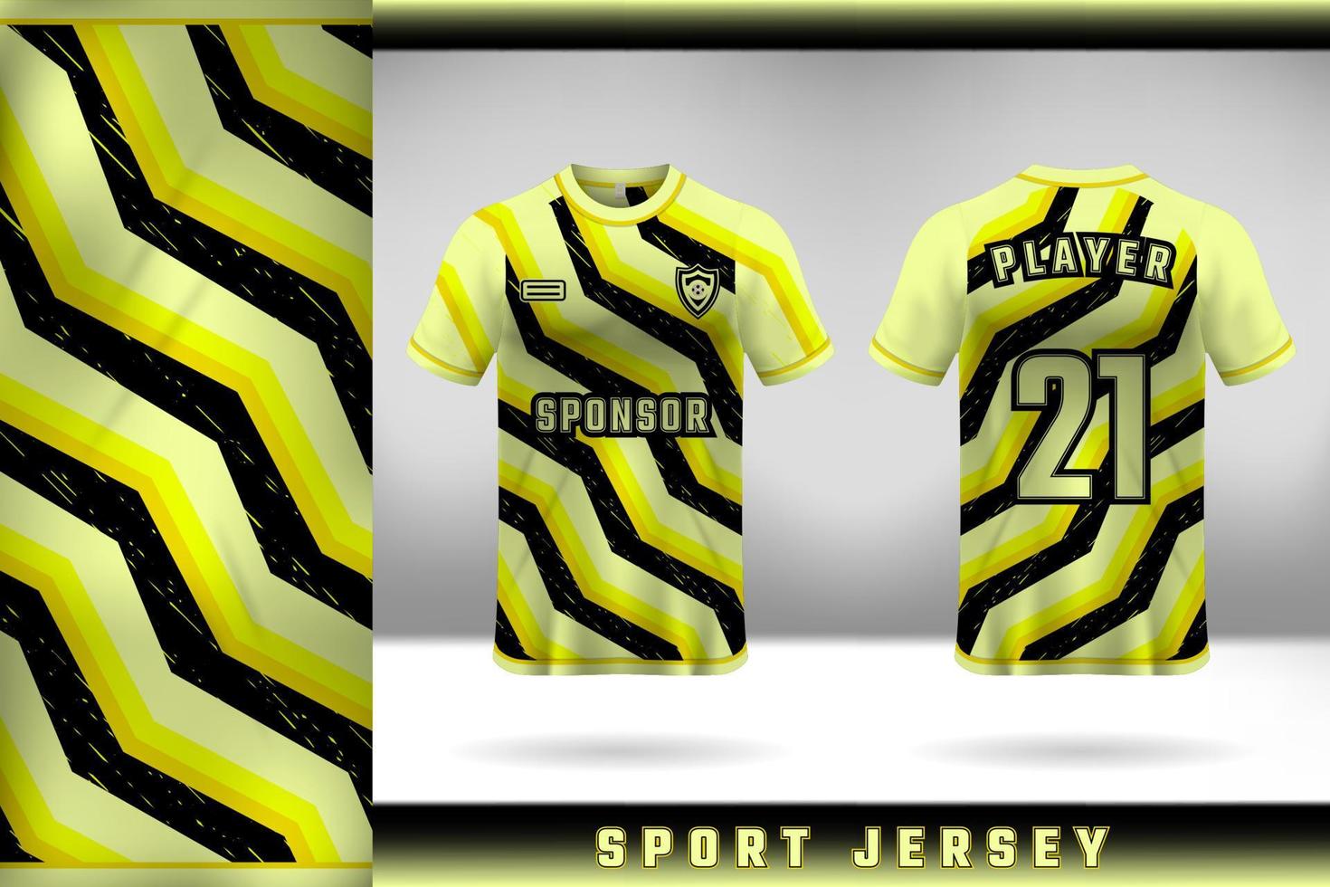 Sport jersey template design yellow black color combination vector