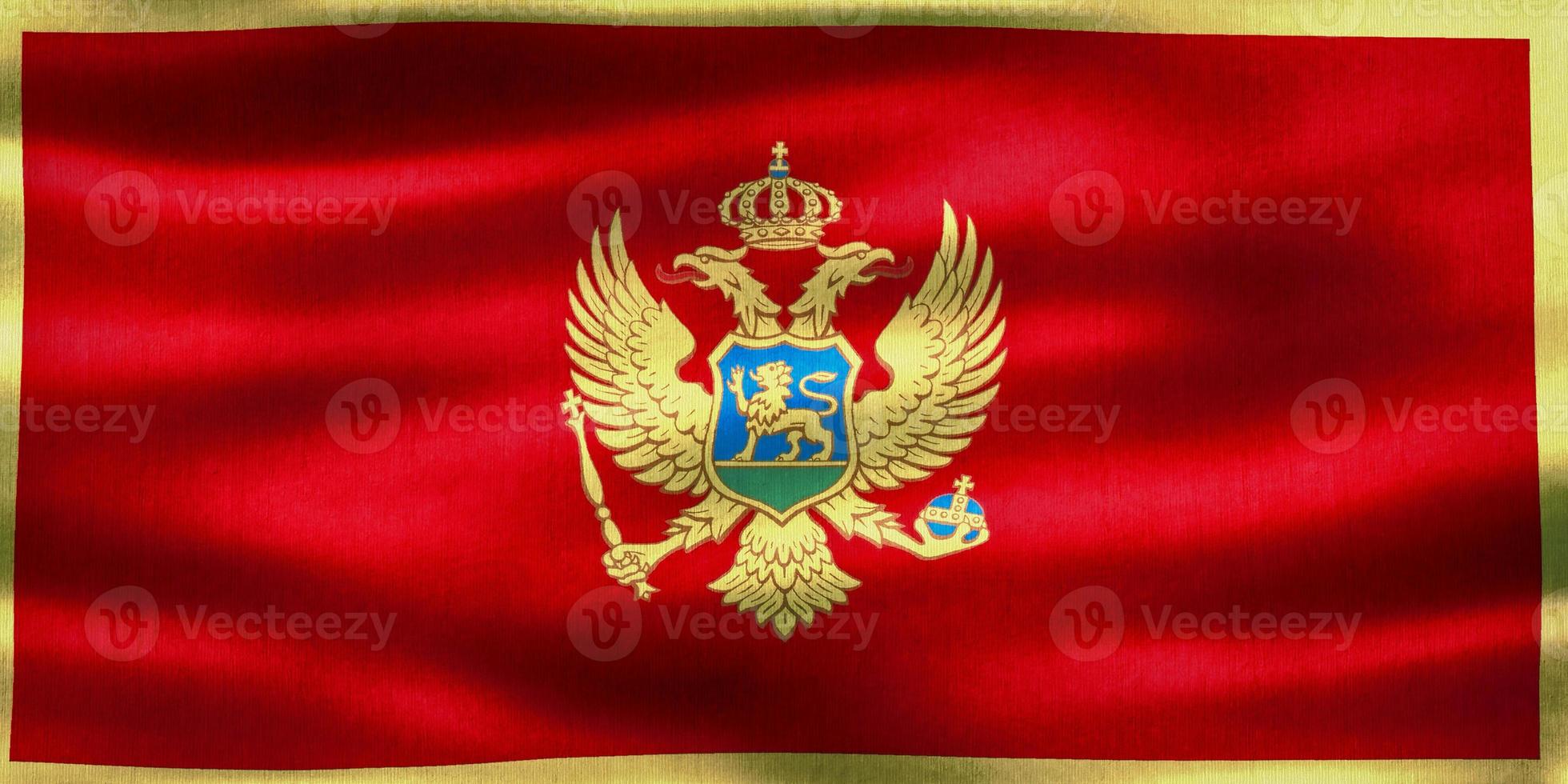 3D-Illustration of a Montenegro flag - realistic waving fabric flag photo