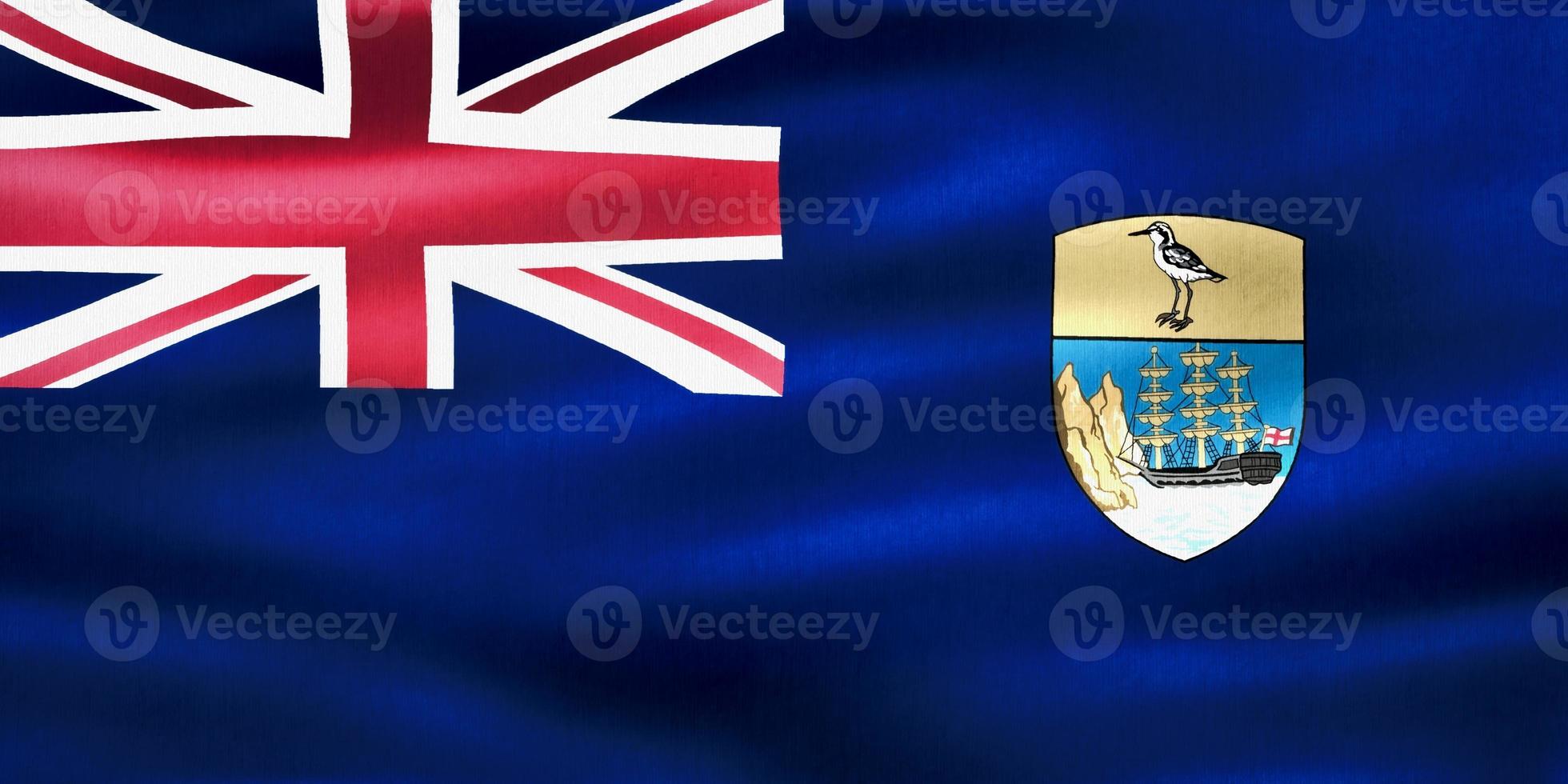 3D-Illustration of a Saint Helena flag - realistic waving fabric flag photo