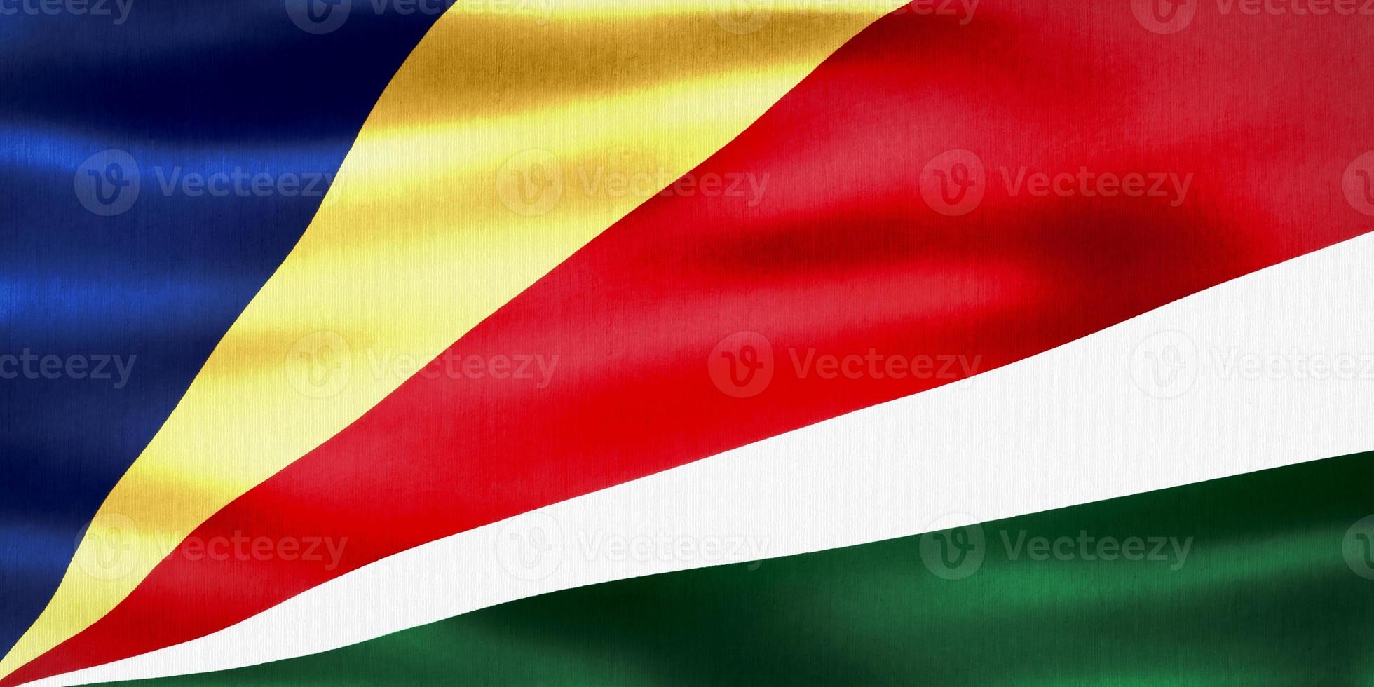 3D-Illustration of a Seychelles flag - realistic waving fabric flag photo