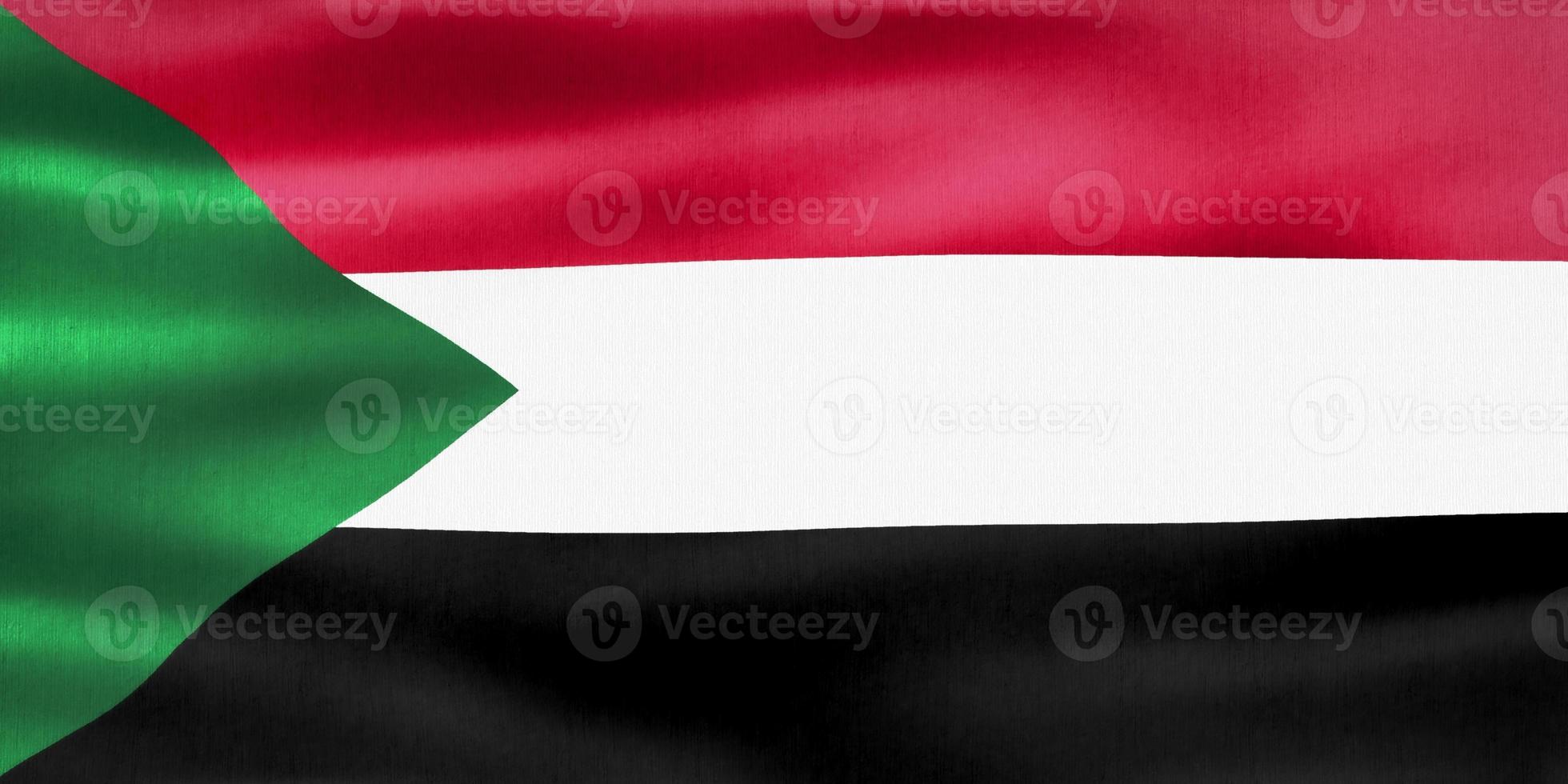 3D-Illustration of a Sudan flag - realistic waving fabric flag photo