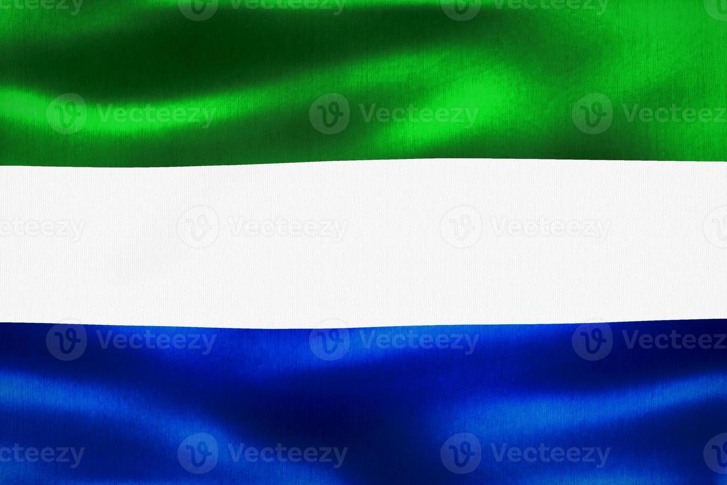 3D-Illustration of a Sierra Leone flag - realistic waving fabric flag photo