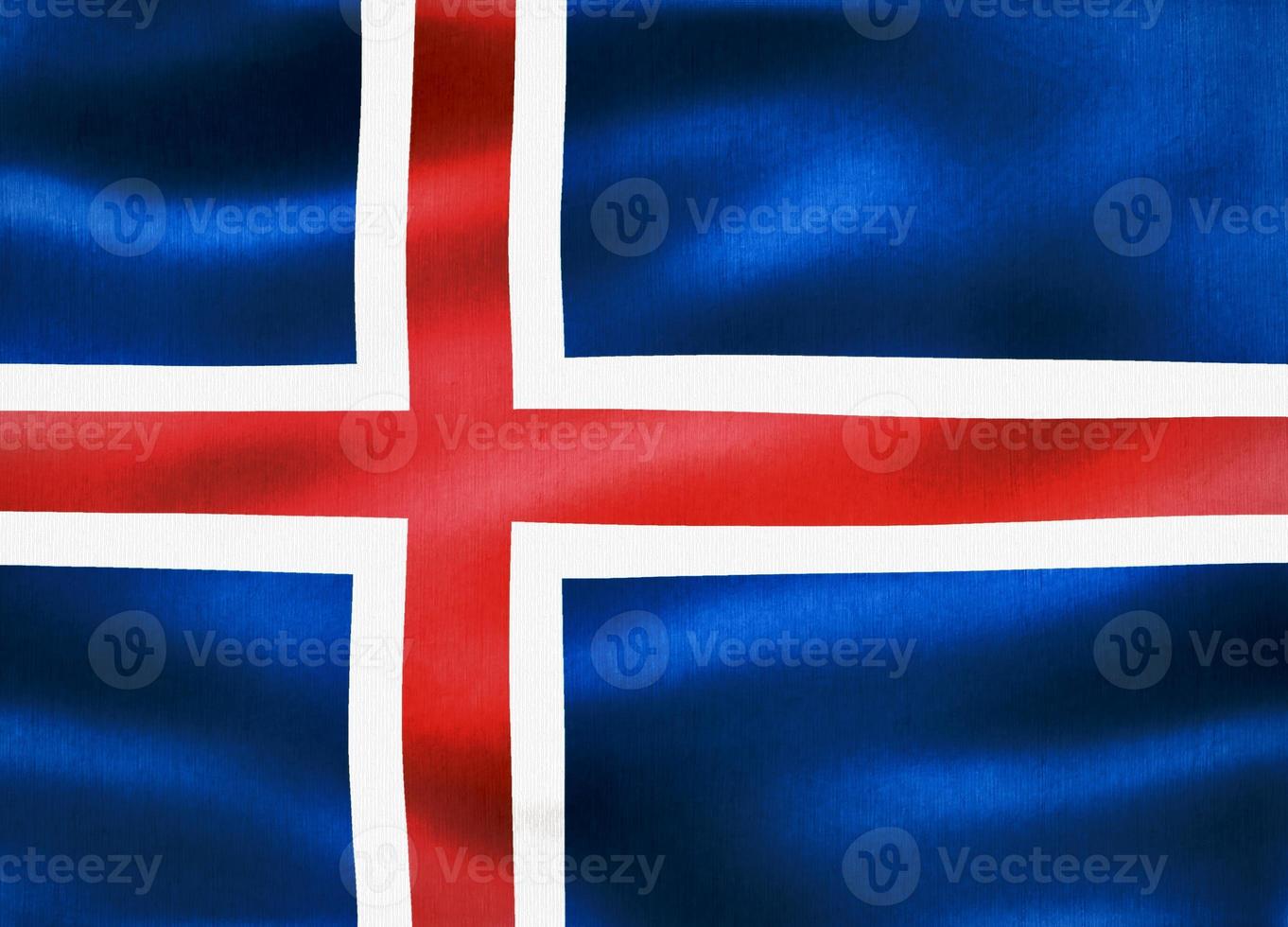 Ilustración 3d de una bandera de islandia - bandera de tela ondeante realista foto