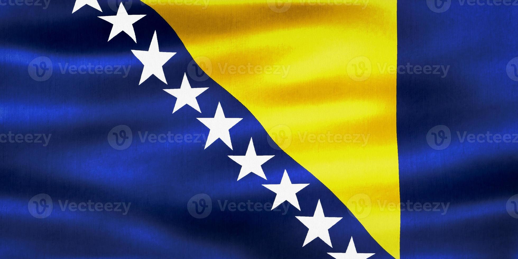 Bosnia and Herzegovina flag - realistic waving fabric flag photo