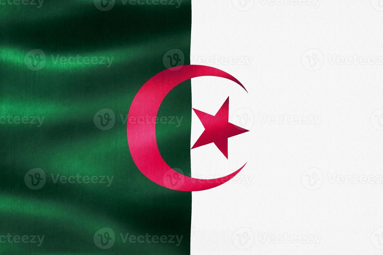 Algeria flag - realistic waving fabric flag photo