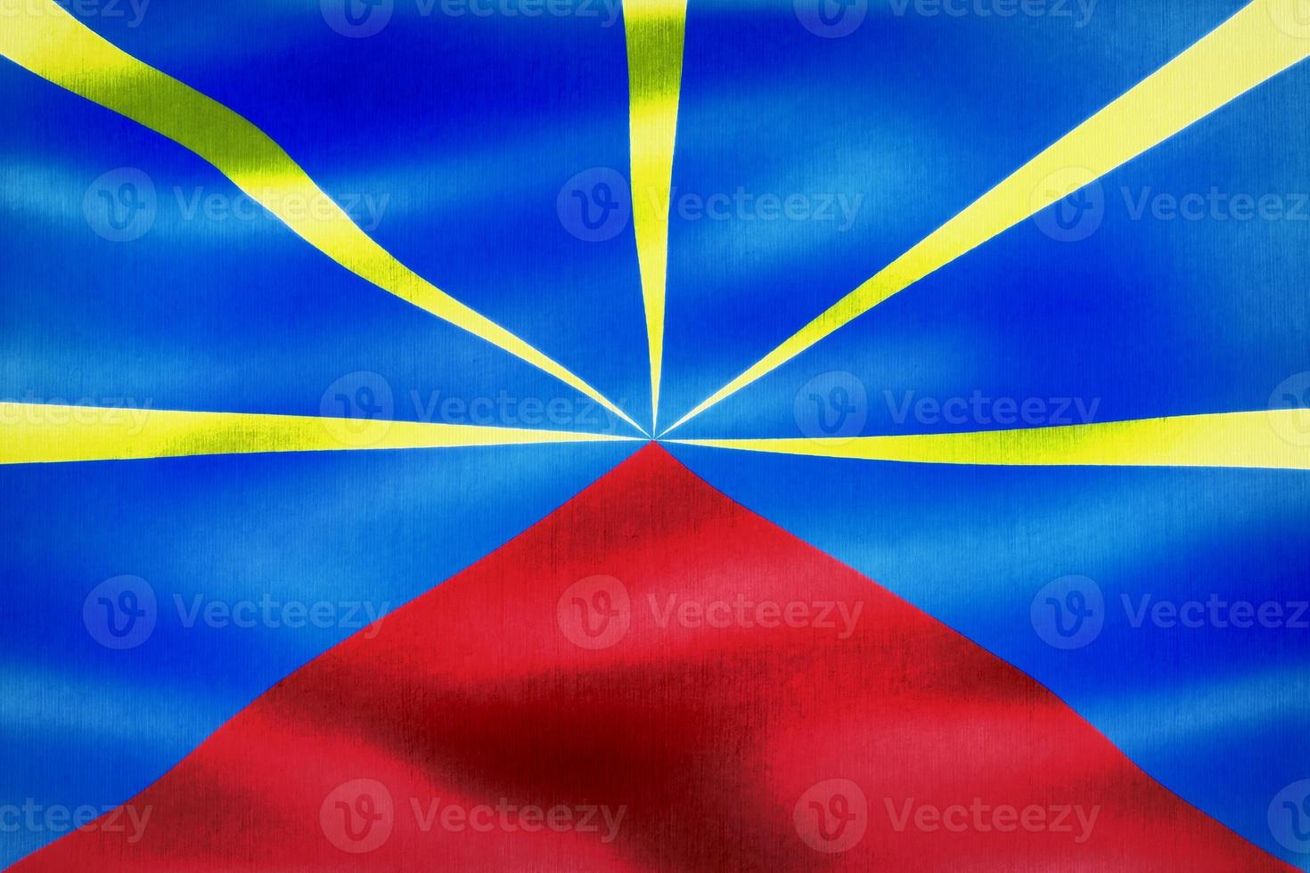 3D-Illustration of a Reunion flag - realistic waving fabric flag photo
