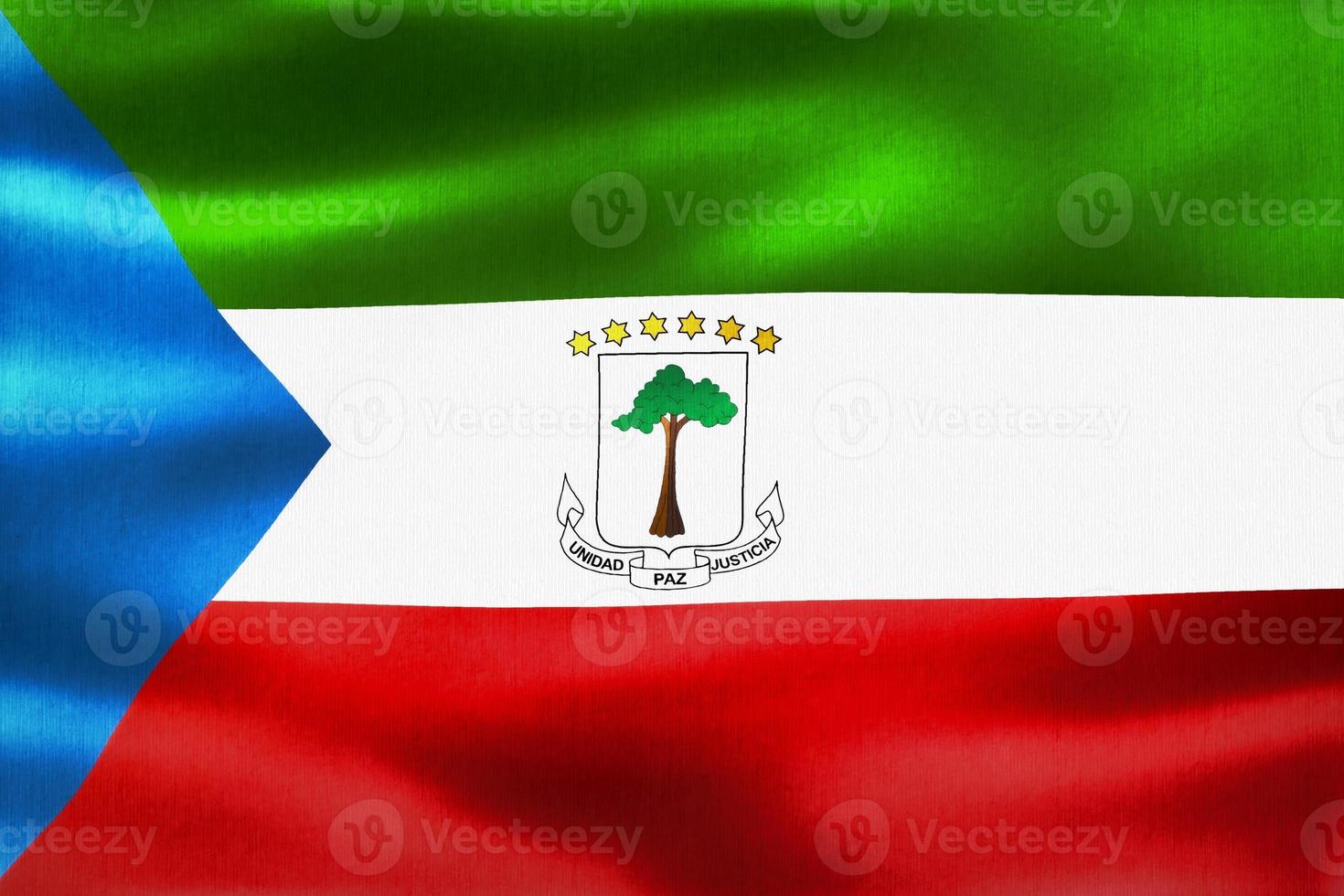 Equatorial Guinea flag - realistic waving fabric flag photo