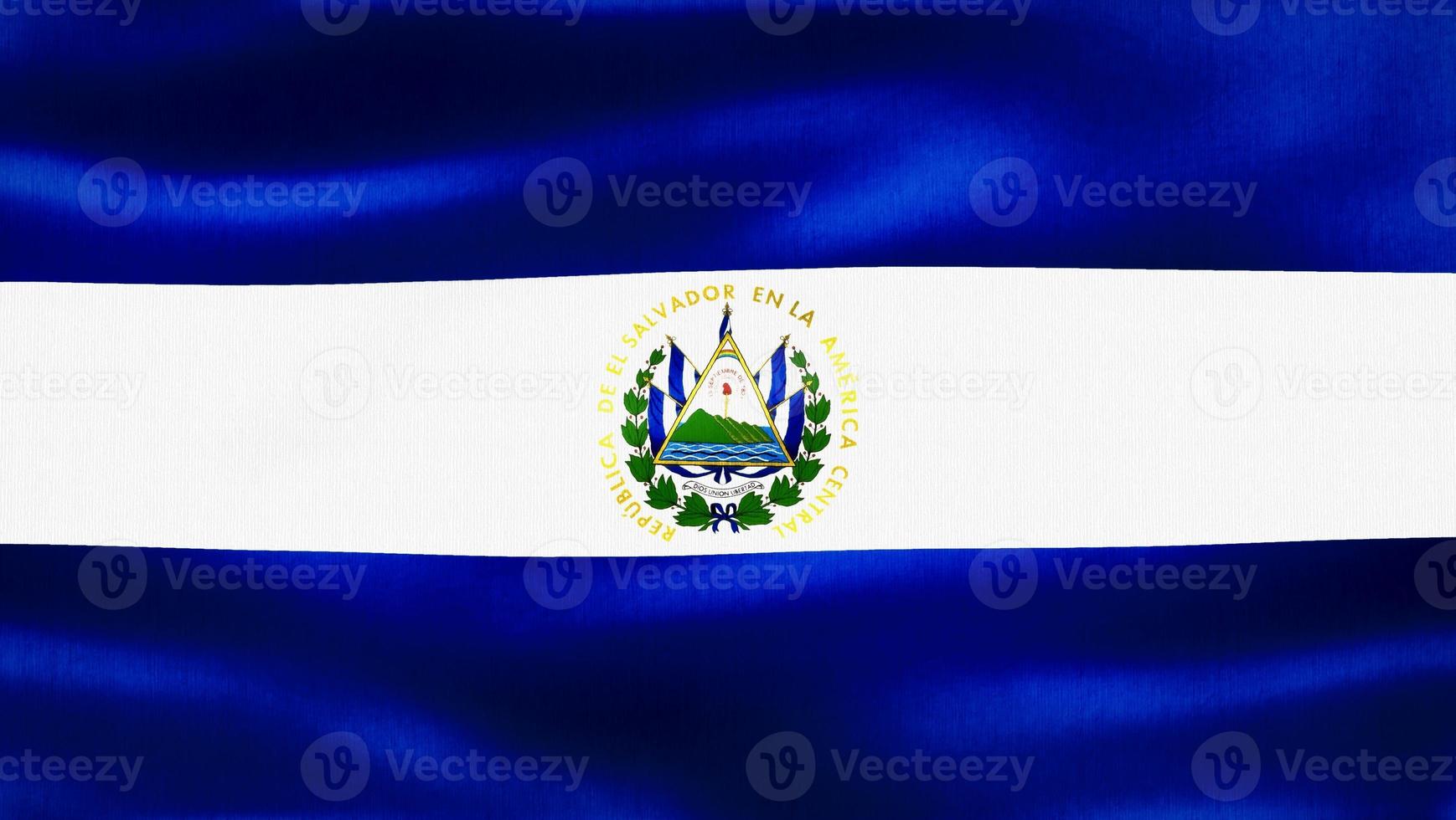 3D-Illustration of a El Salvador flag - realistic waving fabric flag photo