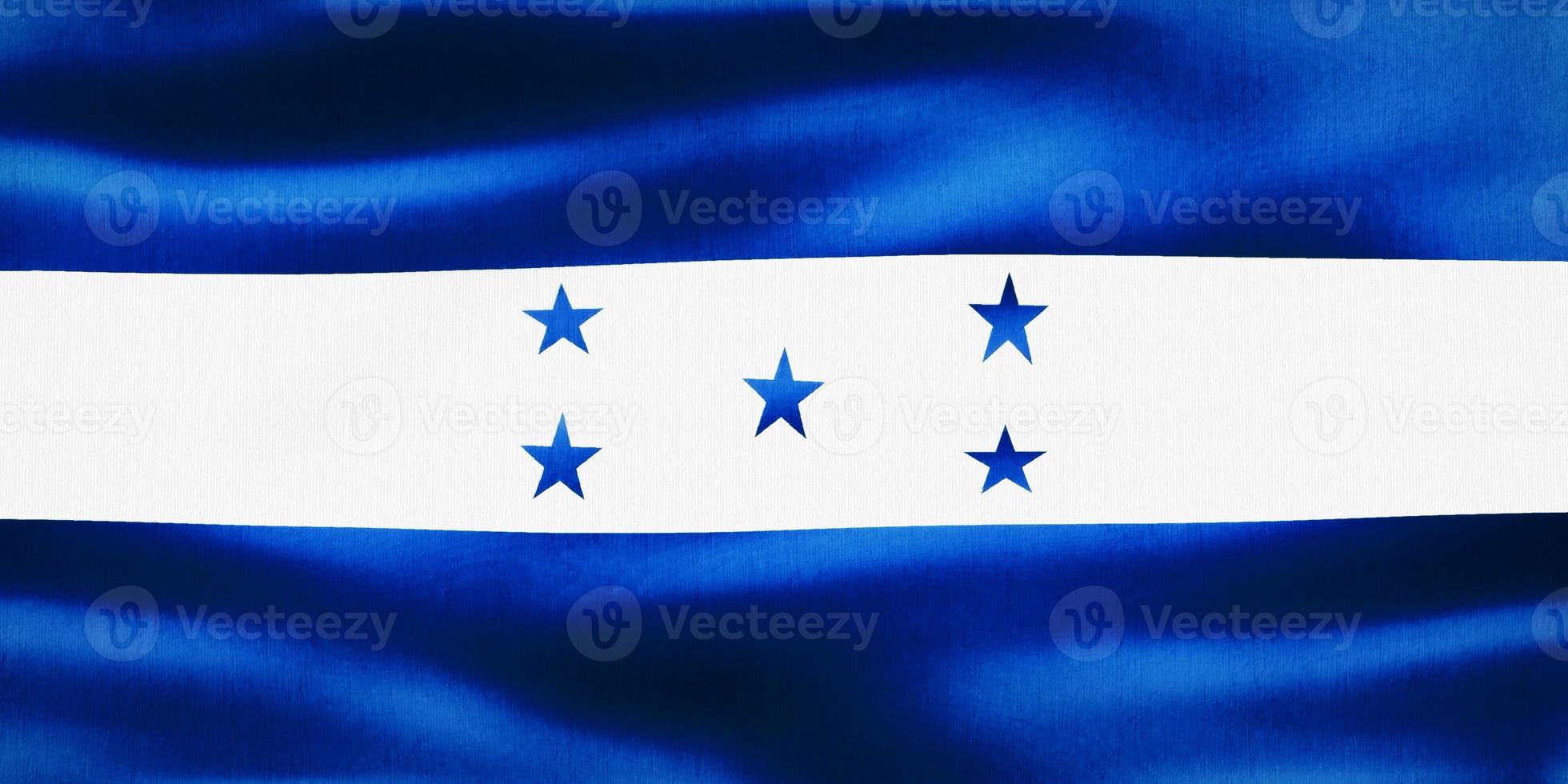 Ilustración 3d de una bandera de honduras - bandera de tela ondeante realista foto